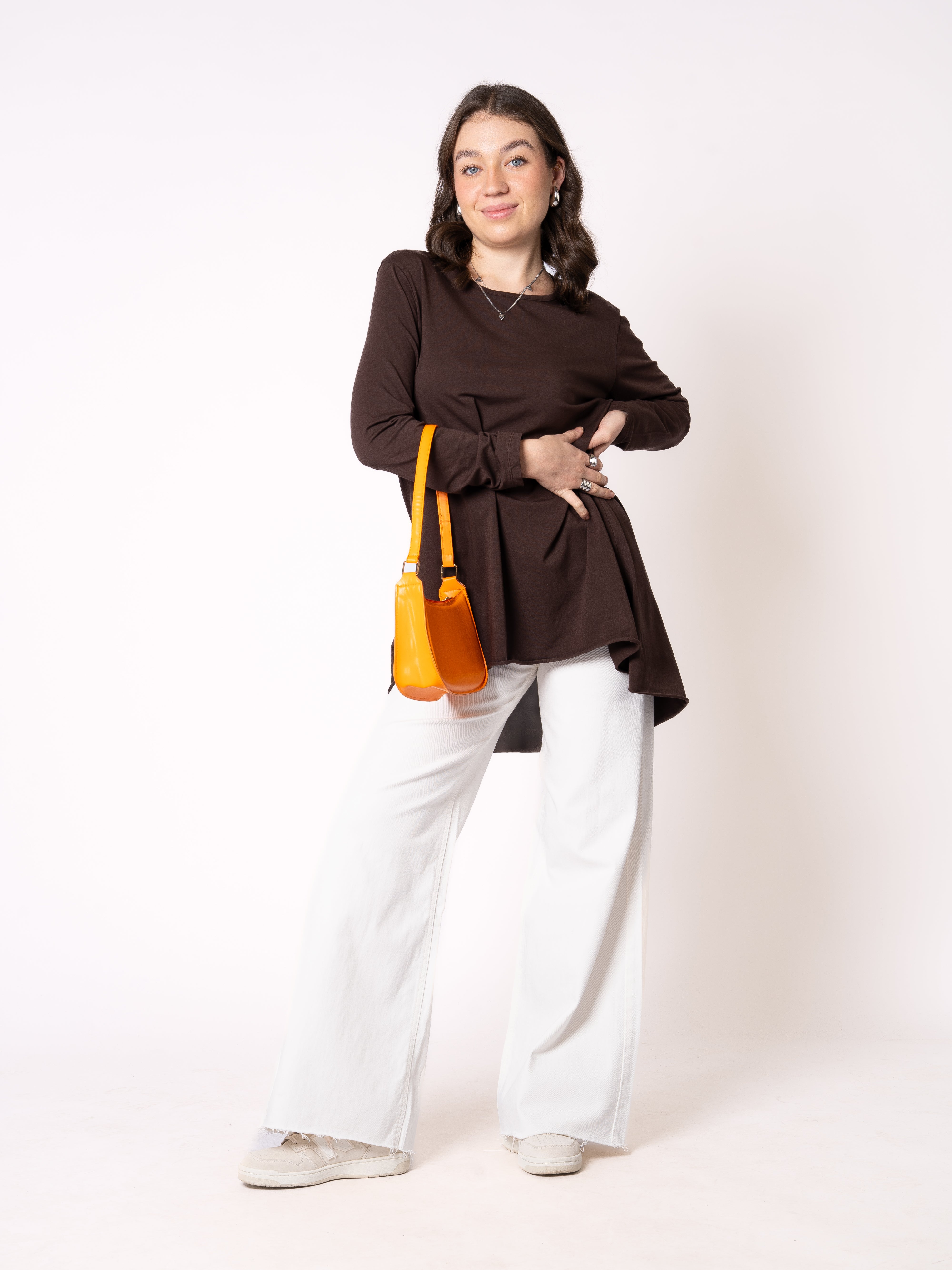 Longshirt Alina langarm - Dunkelbraun