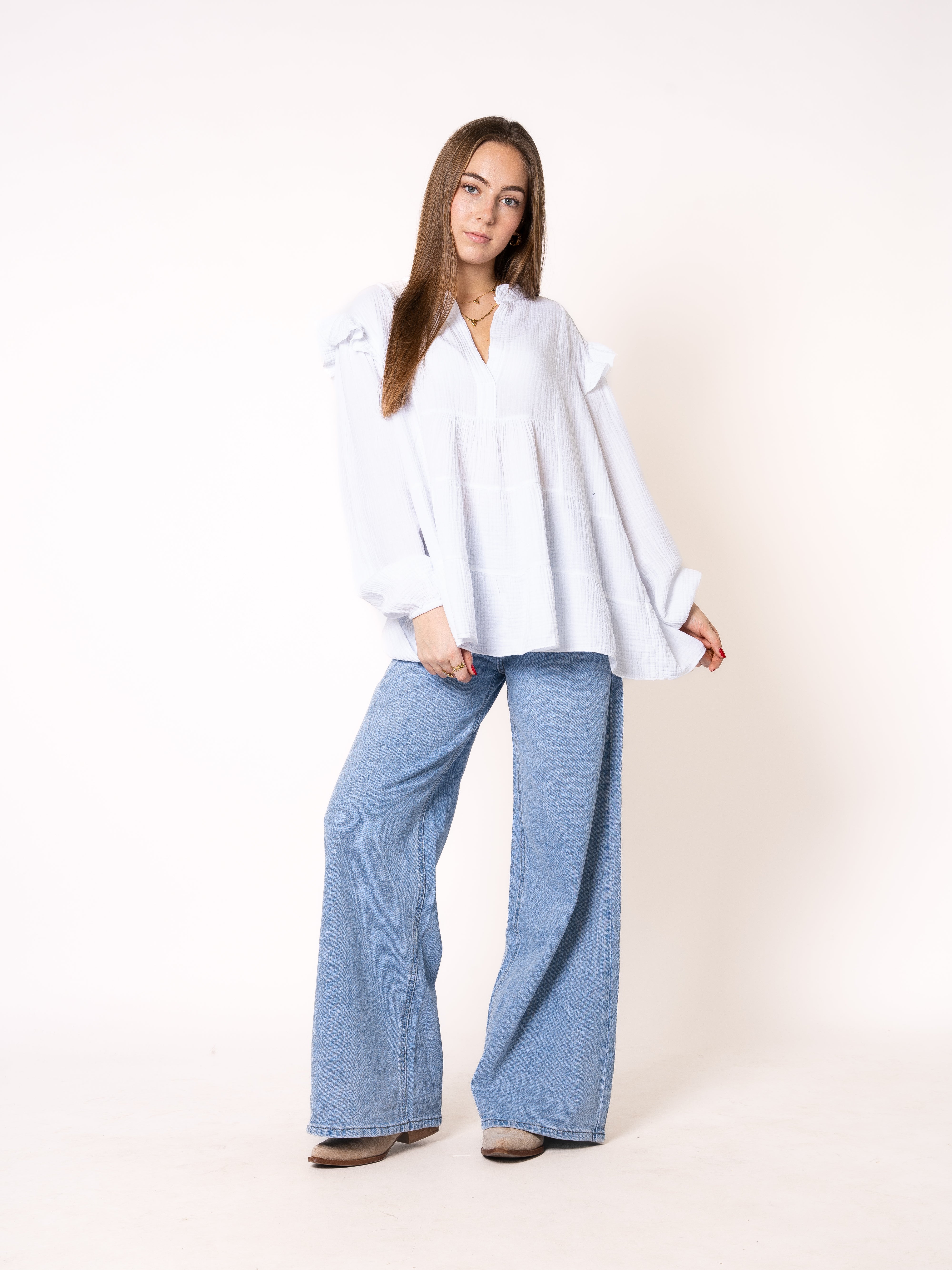 Musselinbluse Cecilia - Weiß