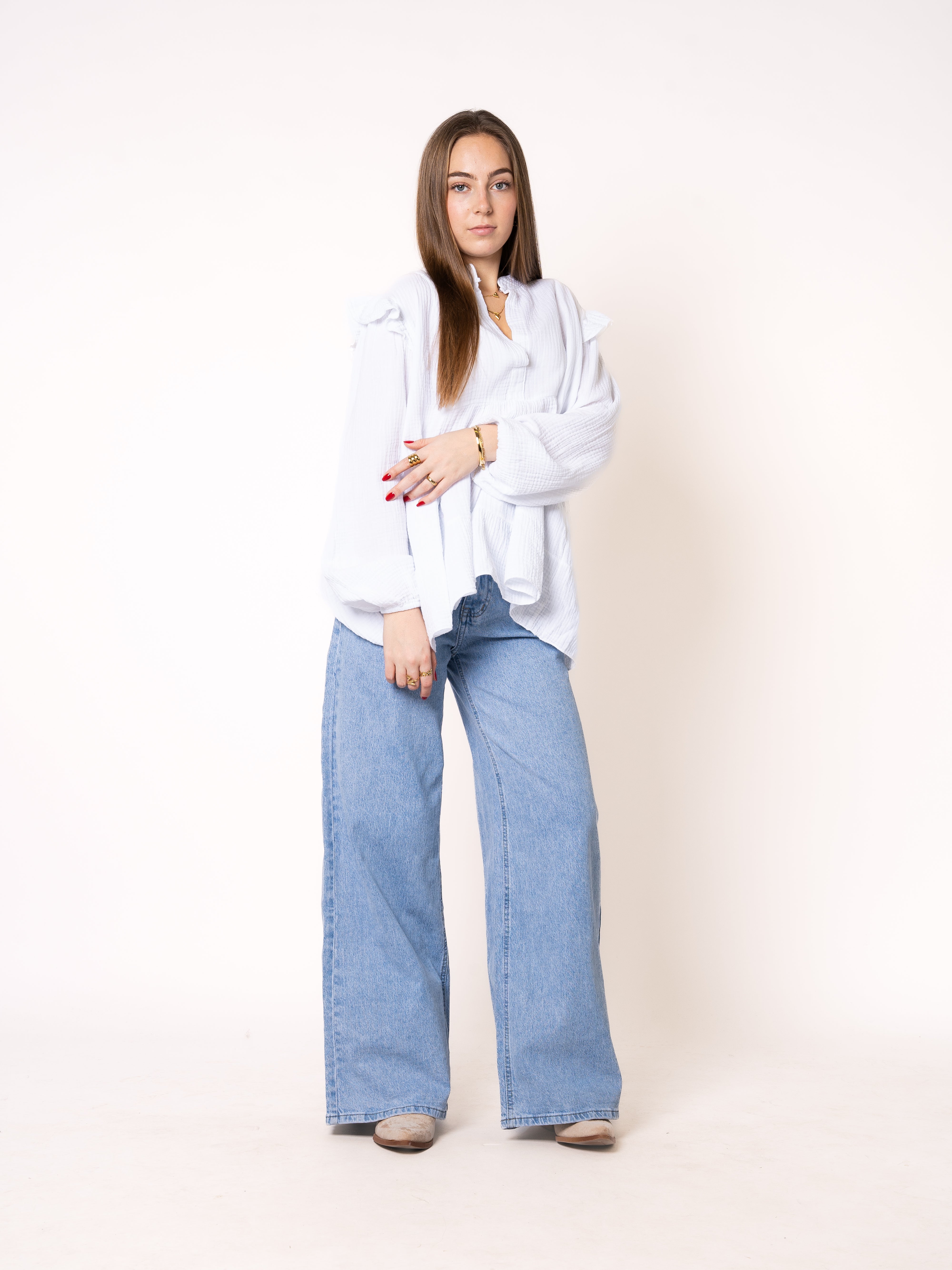 Musselinbluse Cecilia - Weiß