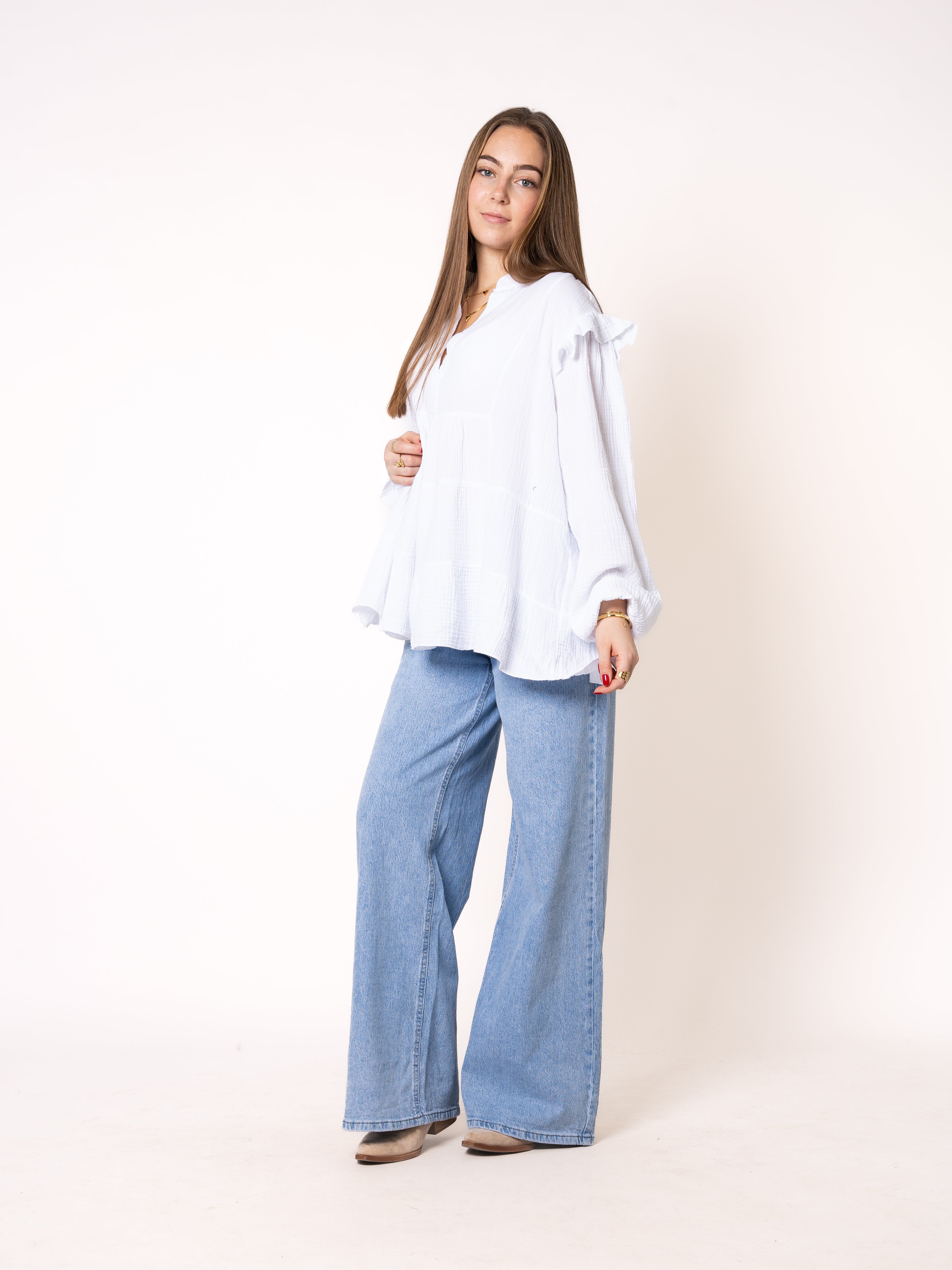 Musselinbluse Cecilia - Weiß
