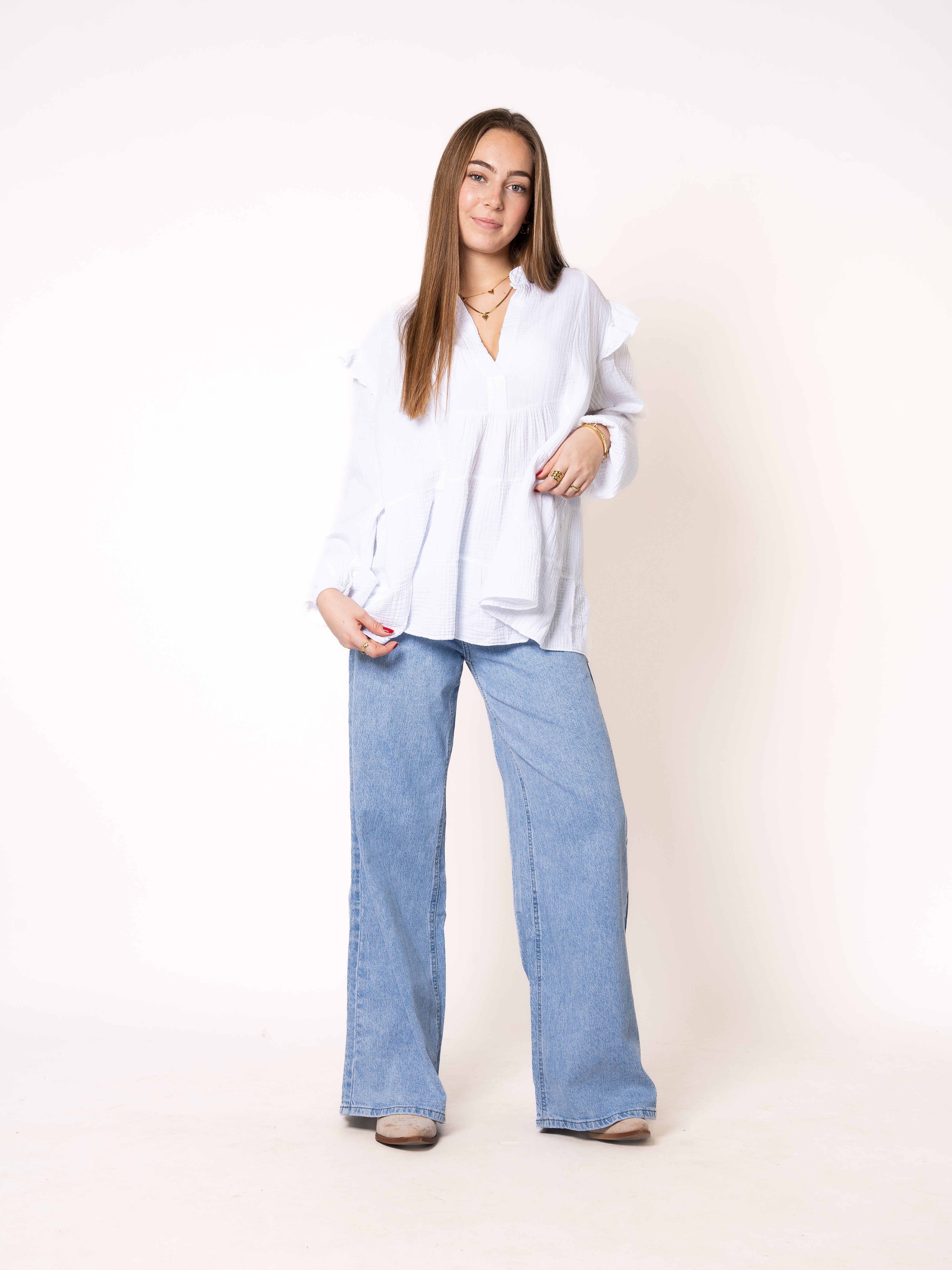 Musselinbluse Cecilia - Weiß