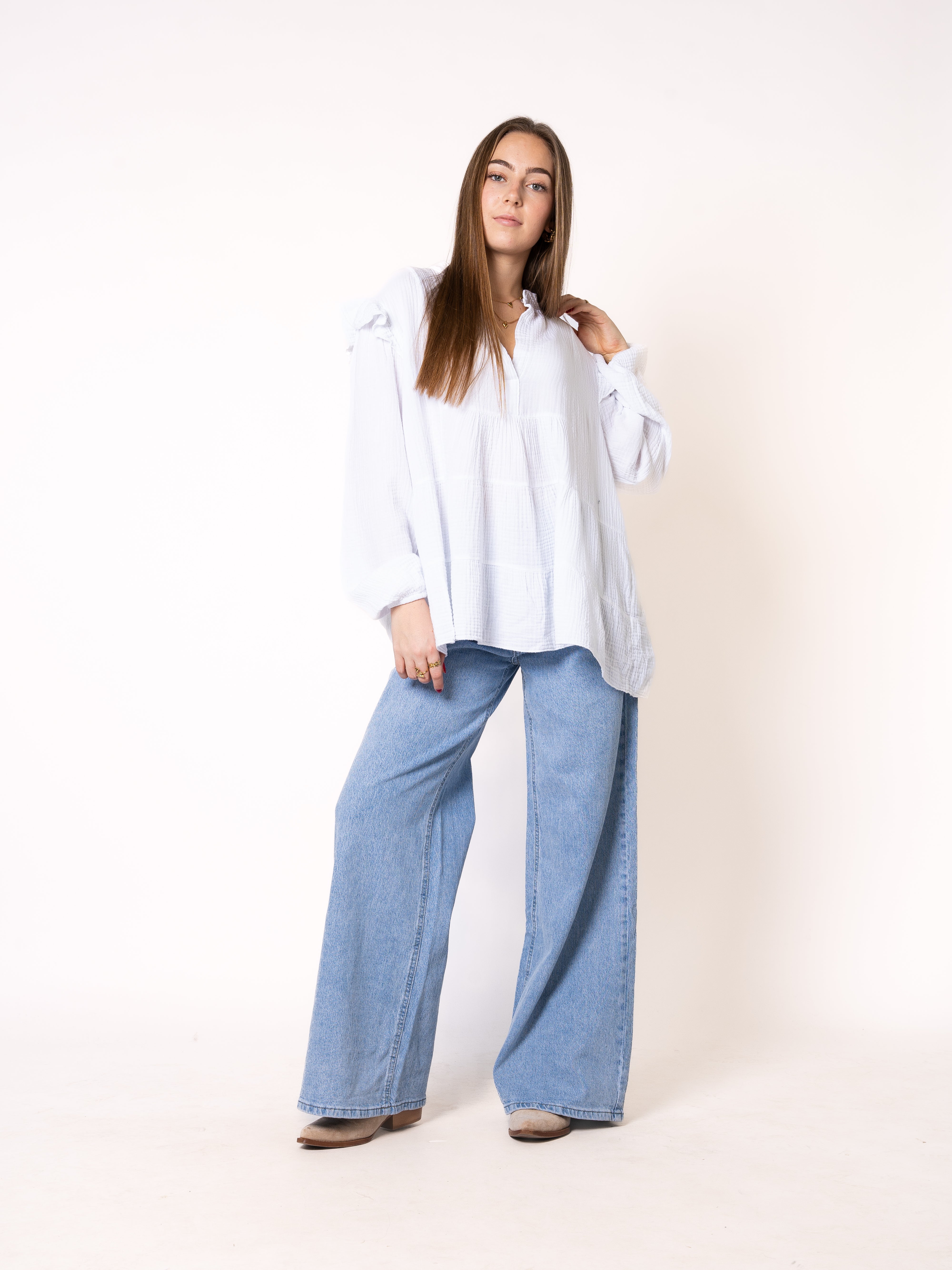 Musselinbluse Cecilia - Weiß