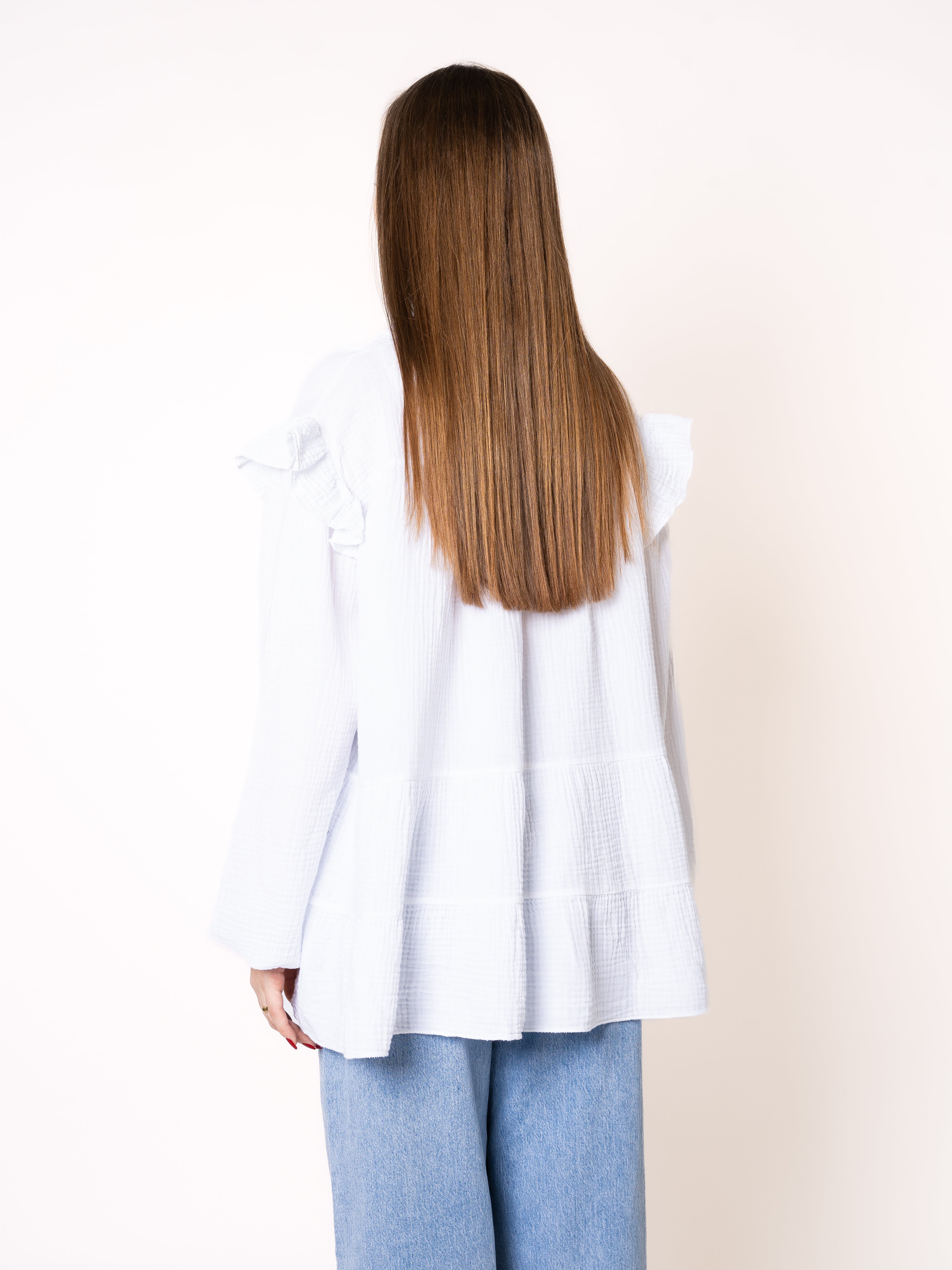 Musselinbluse Cecilia - Weiß