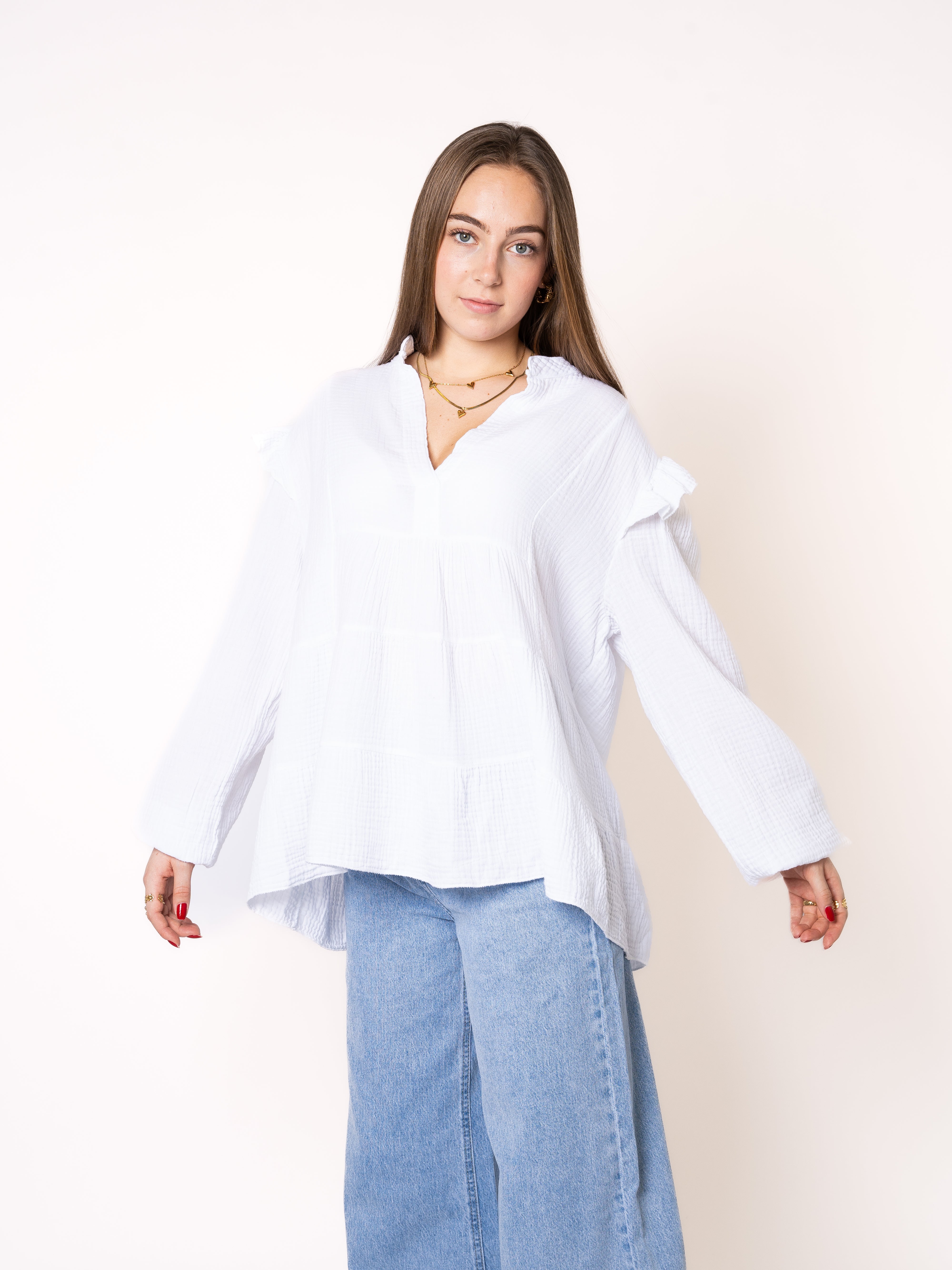 Musselinbluse Cecilia - Weiß