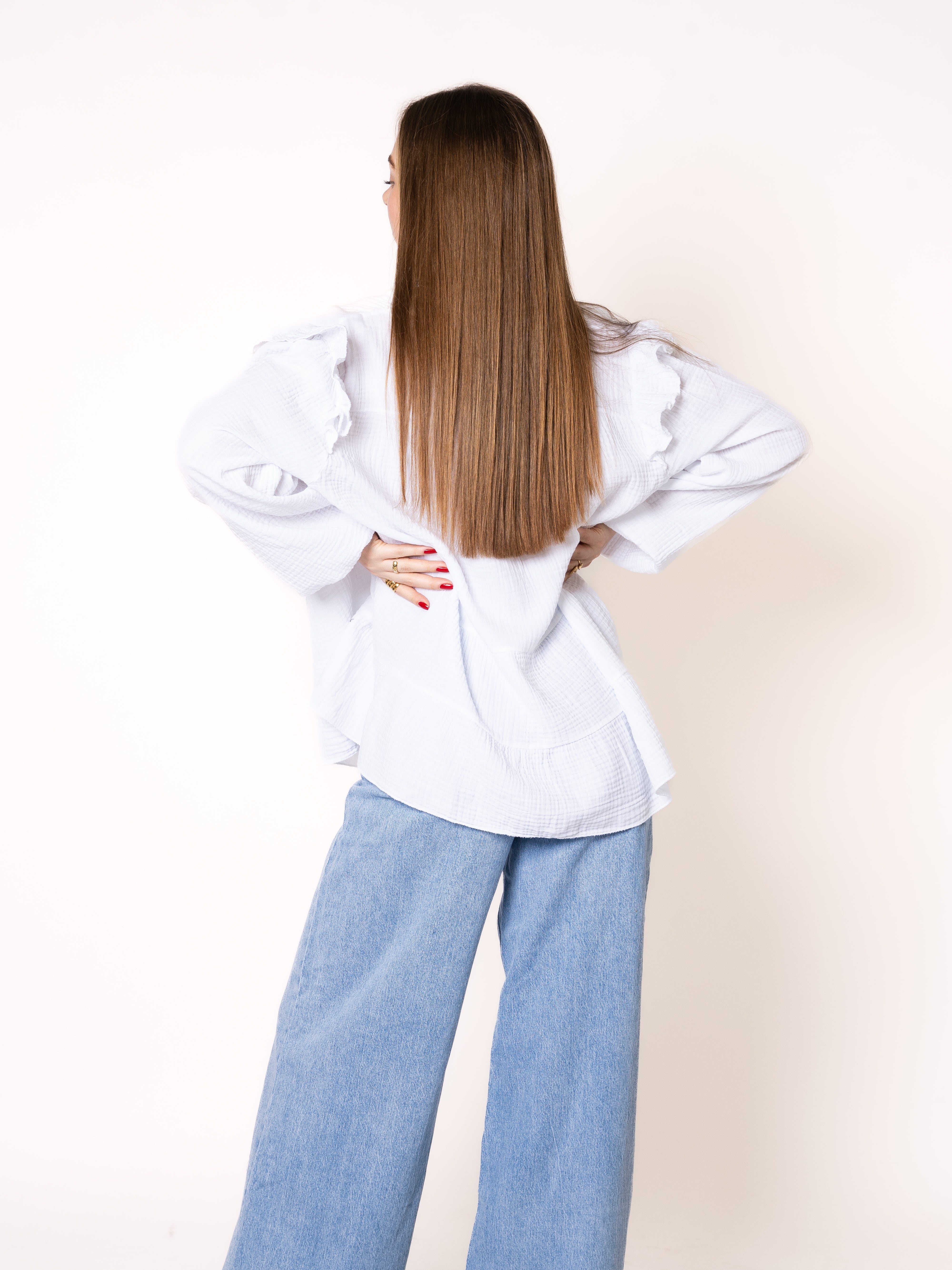 Musselinbluse Cecilia - Weiß