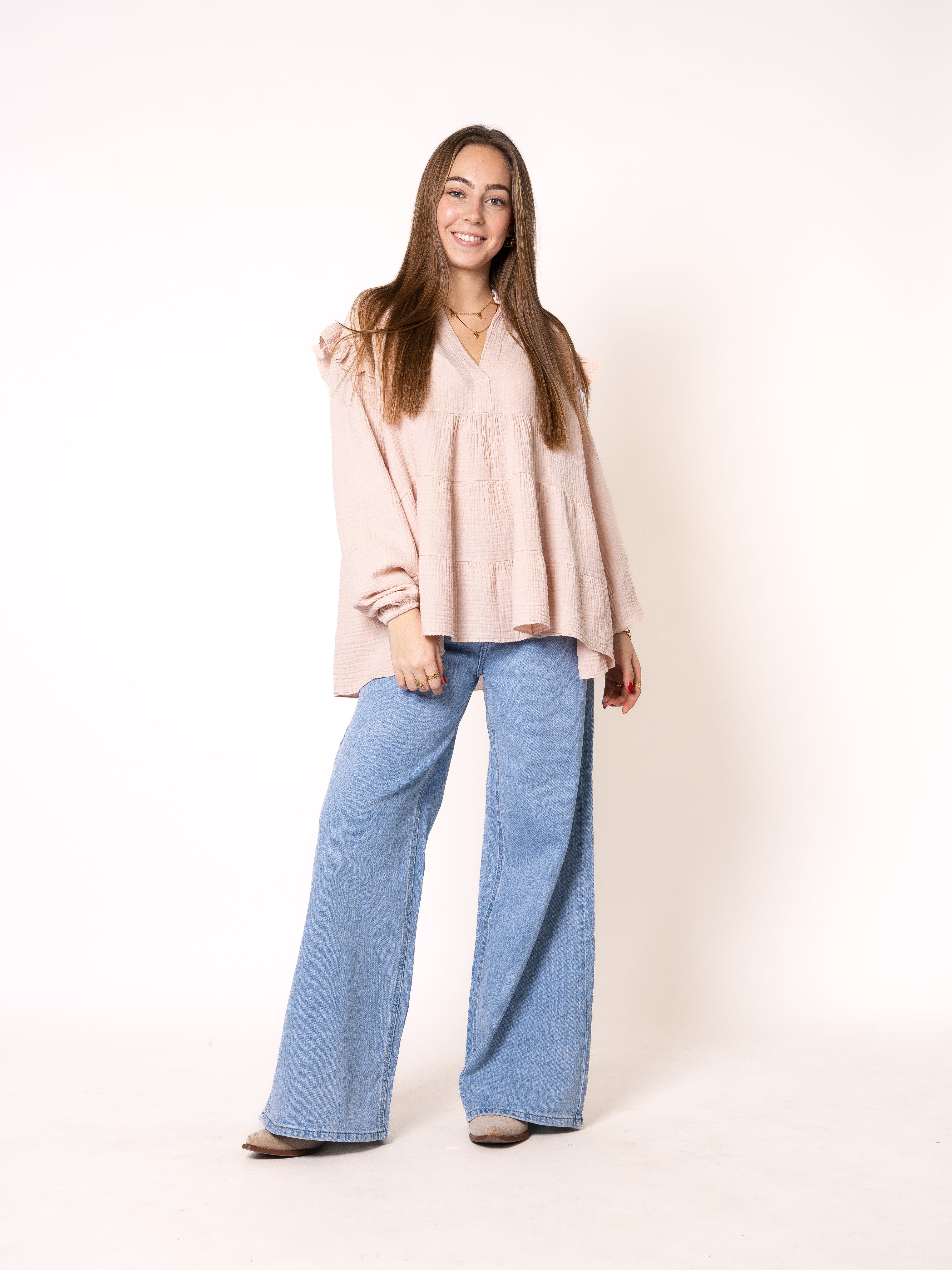 Musselinbluse Cecilia - Hellrosa
