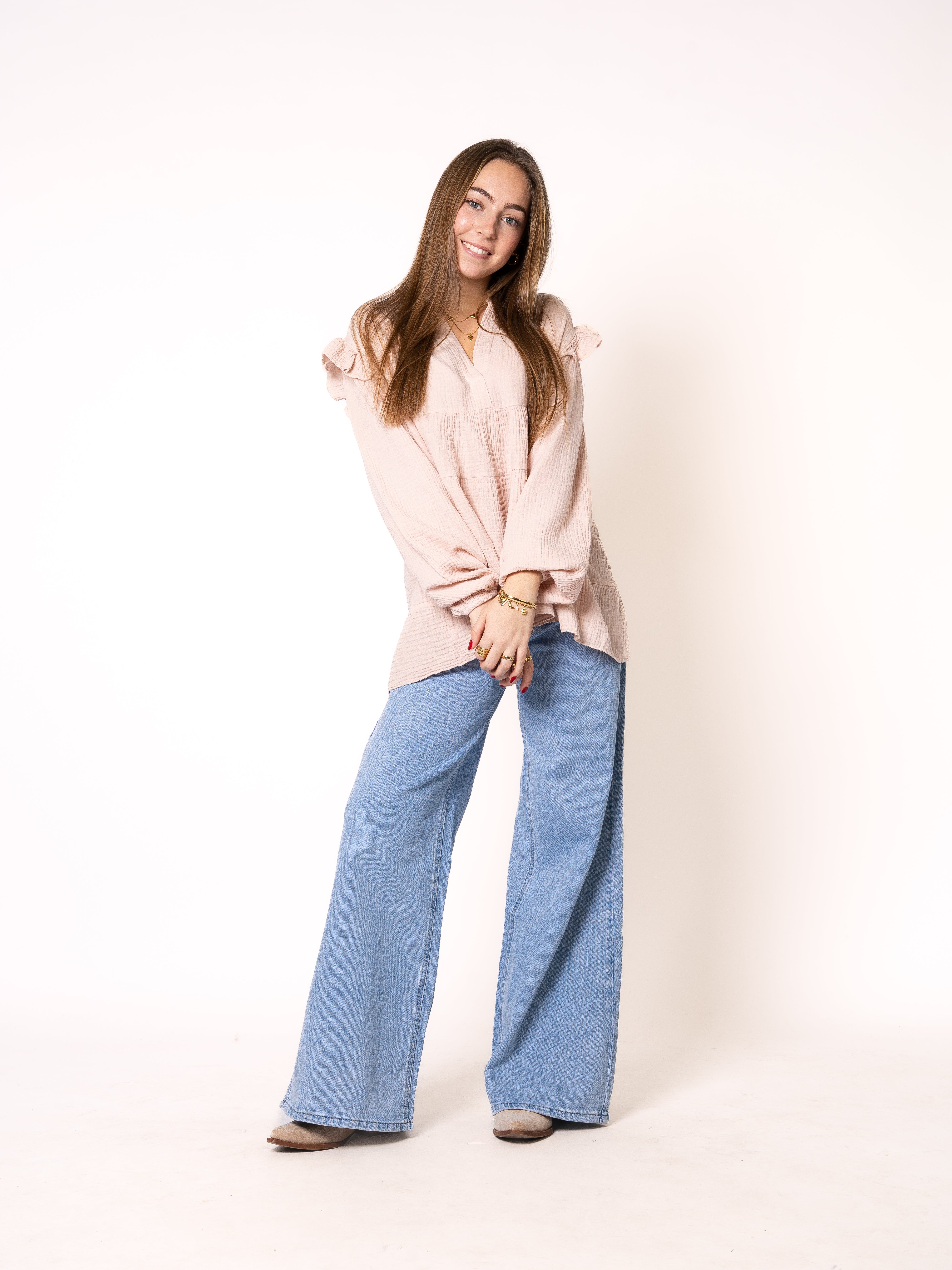Musselinbluse Cecilia - Hellrosa
