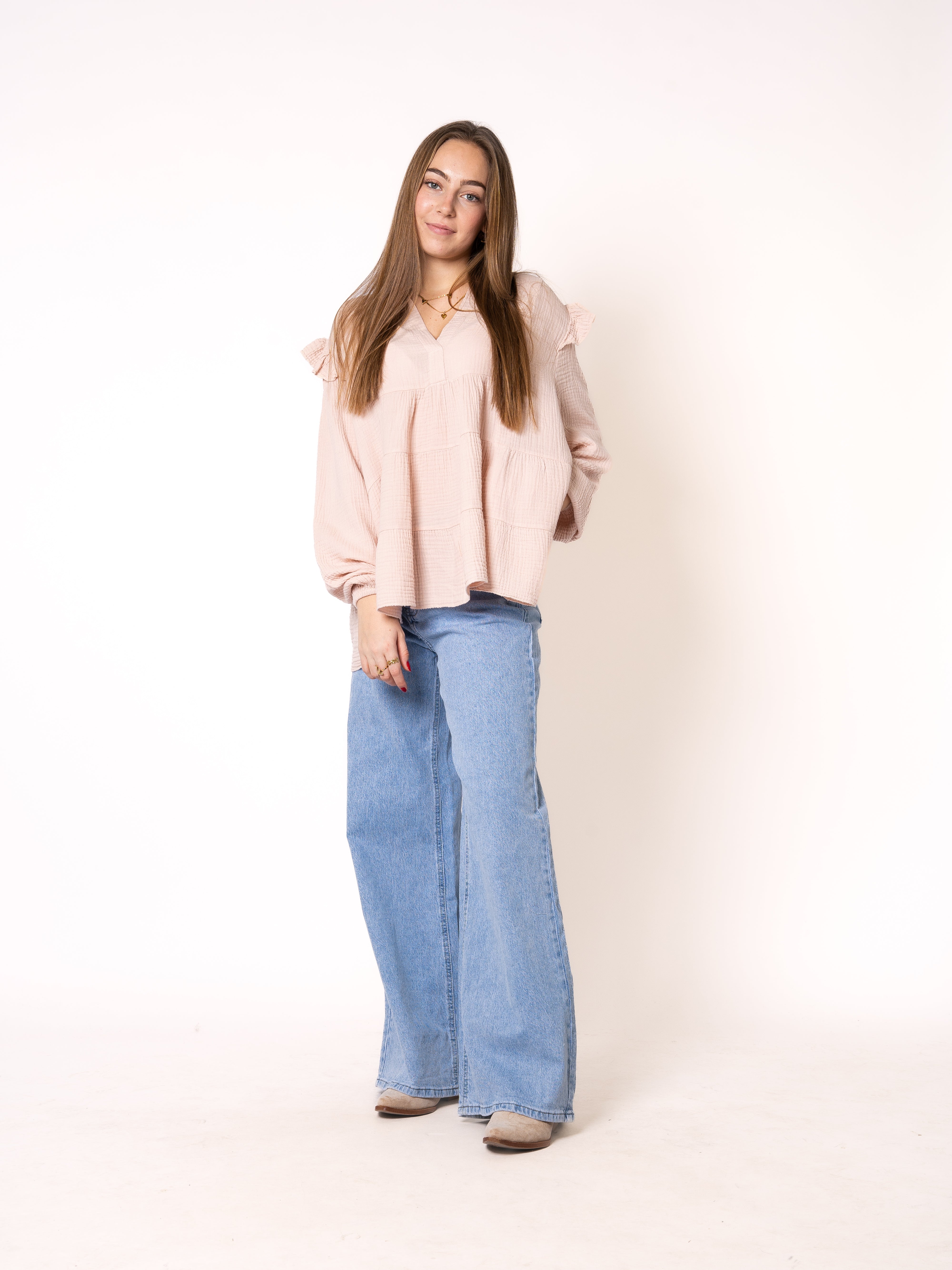 Musselinbluse Cecilia - Hellrosa