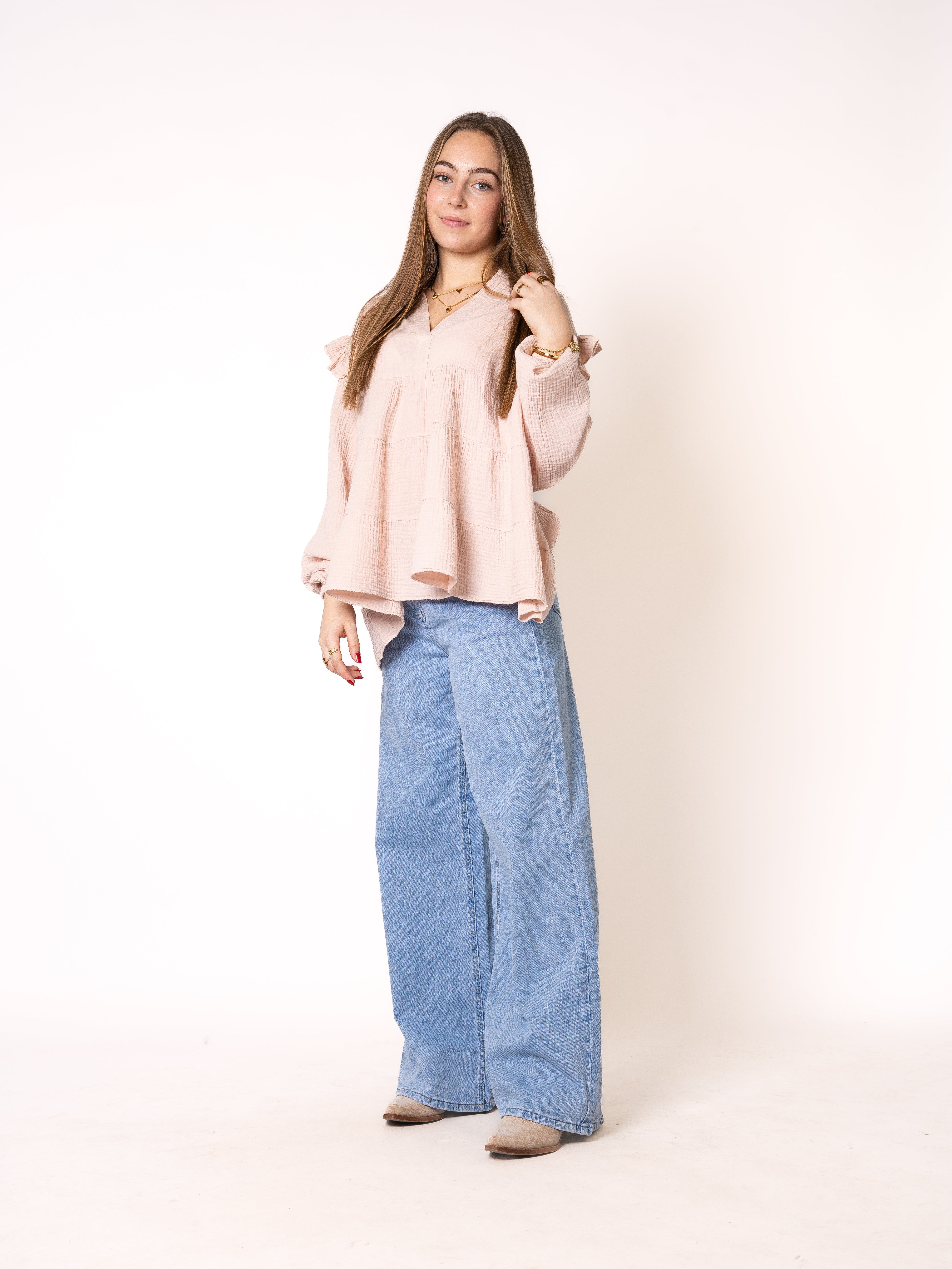 Musselinbluse Cecilia - Hellrosa