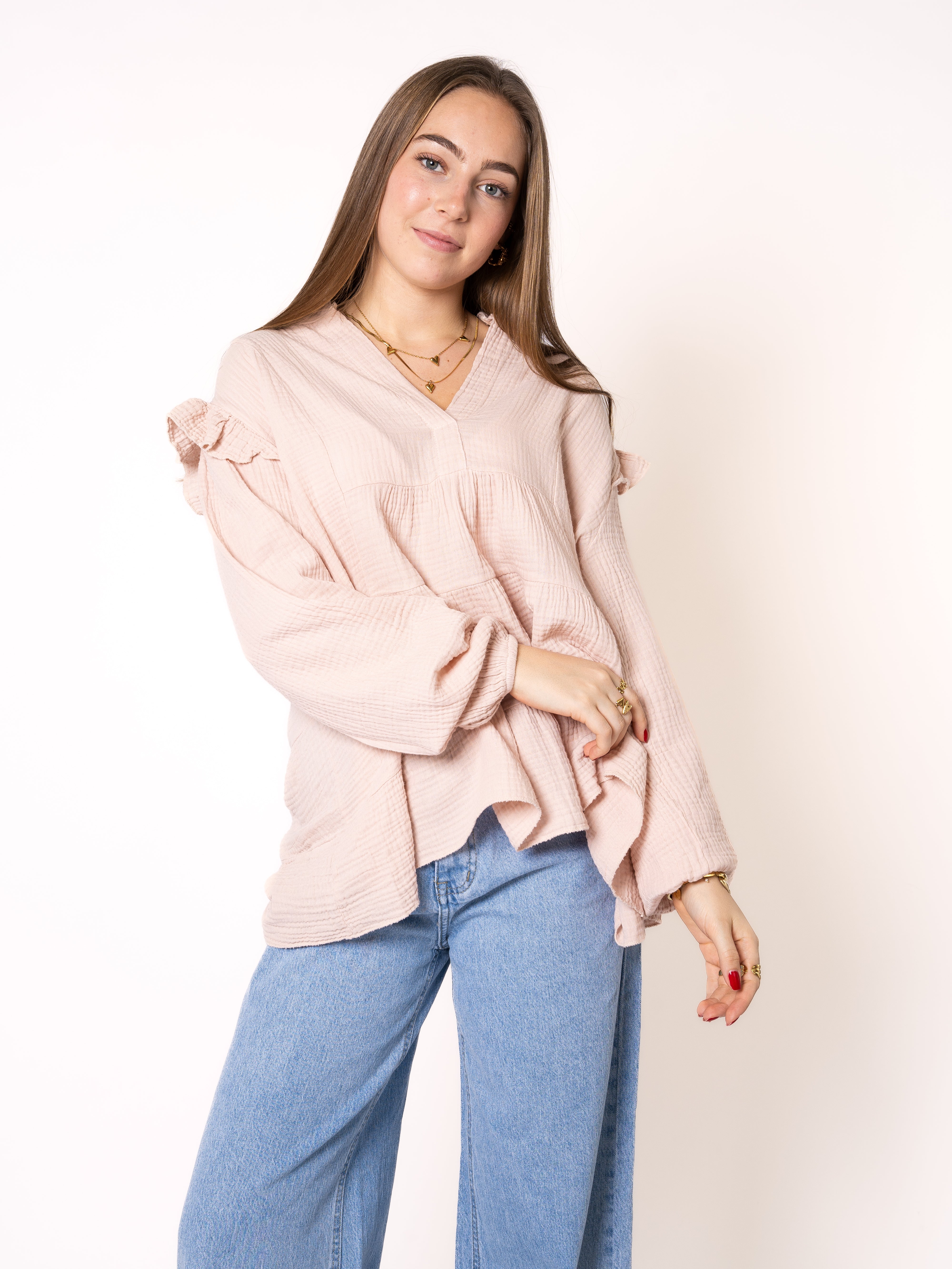 Musselinbluse Cecilia - Hellrosa