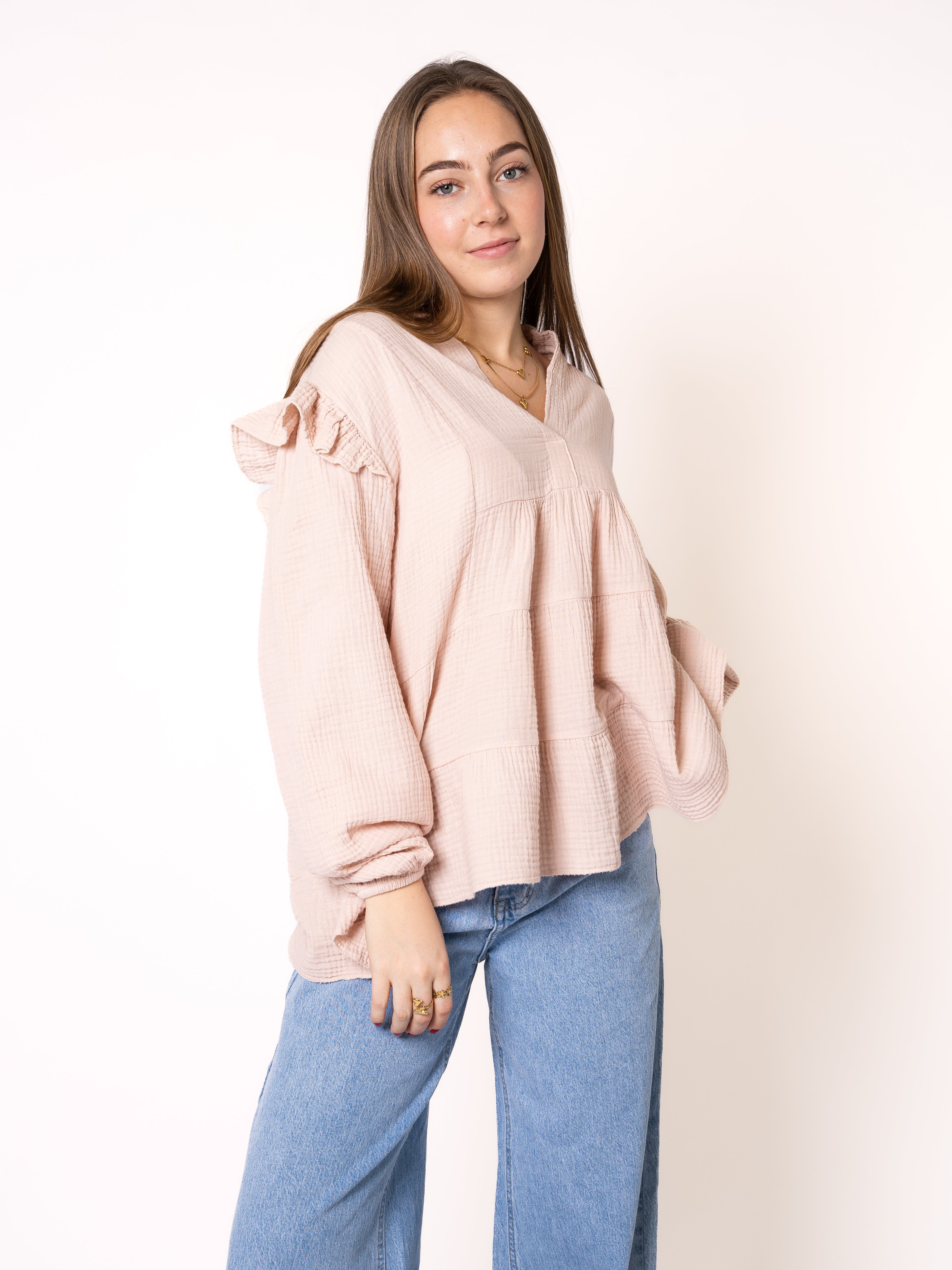 Musselinbluse Cecilia - Hellrosa