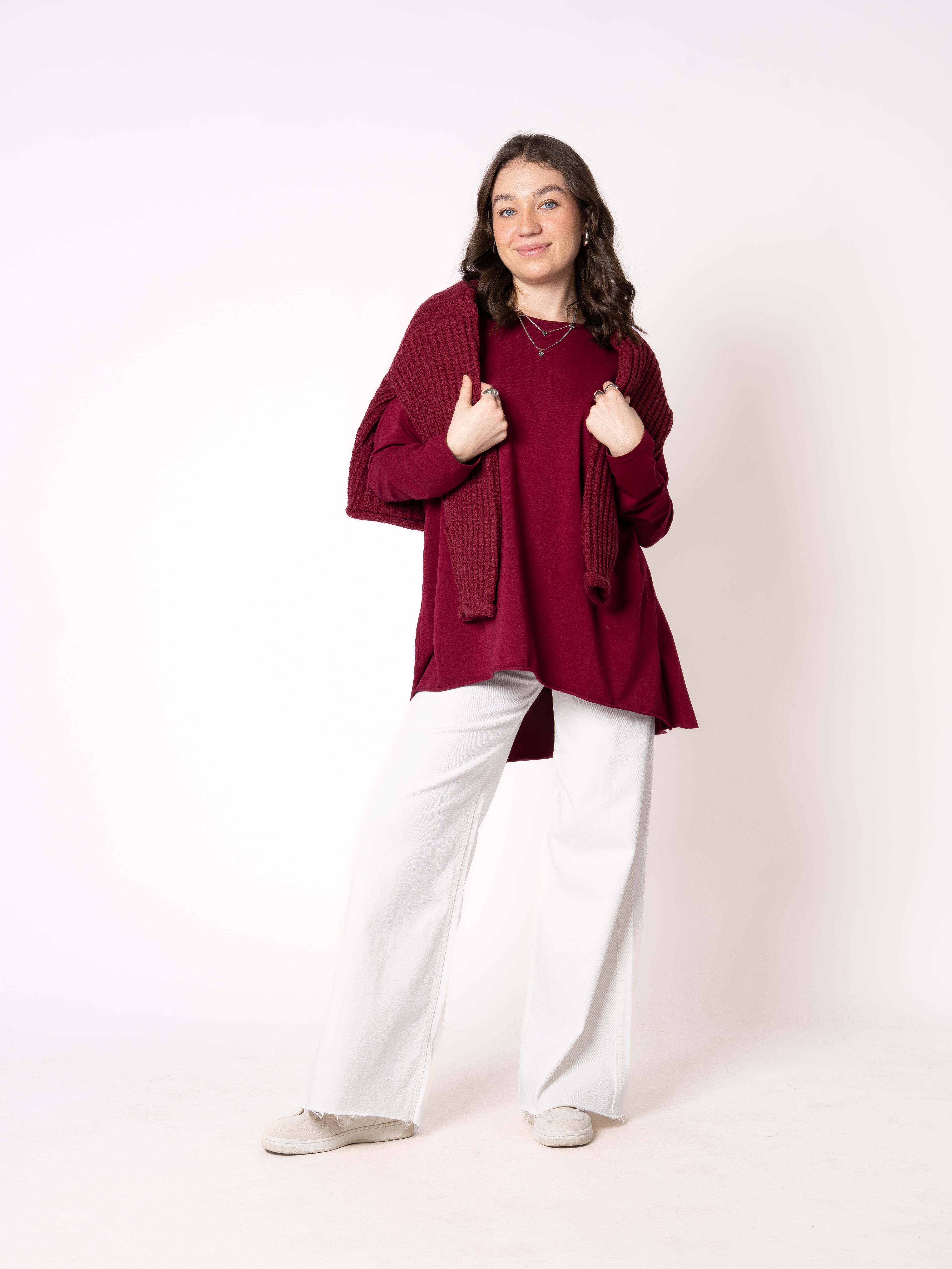 Longshirt Alina langarm - Bordeaux