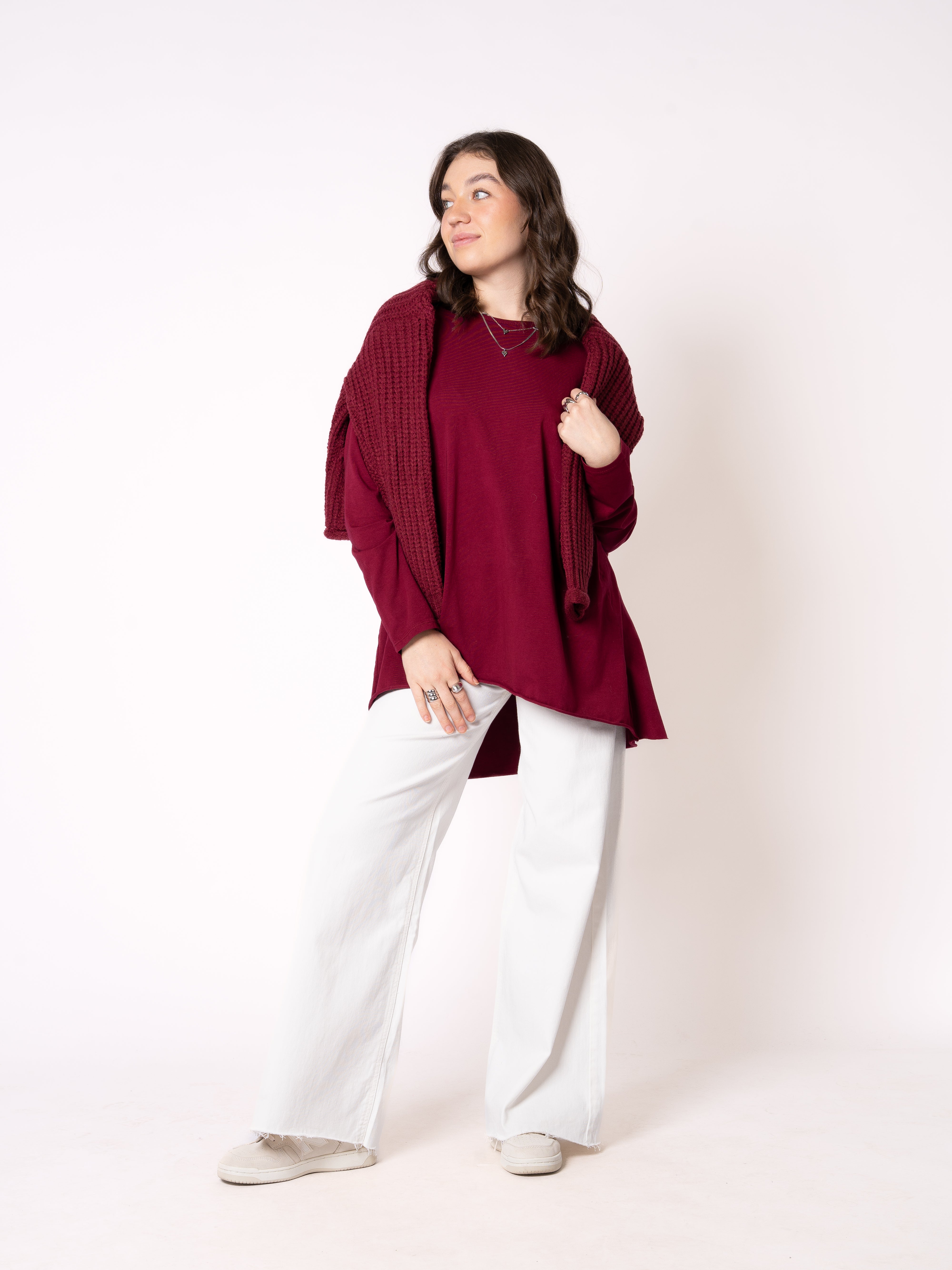 Longshirt Alina langarm - Bordeaux
