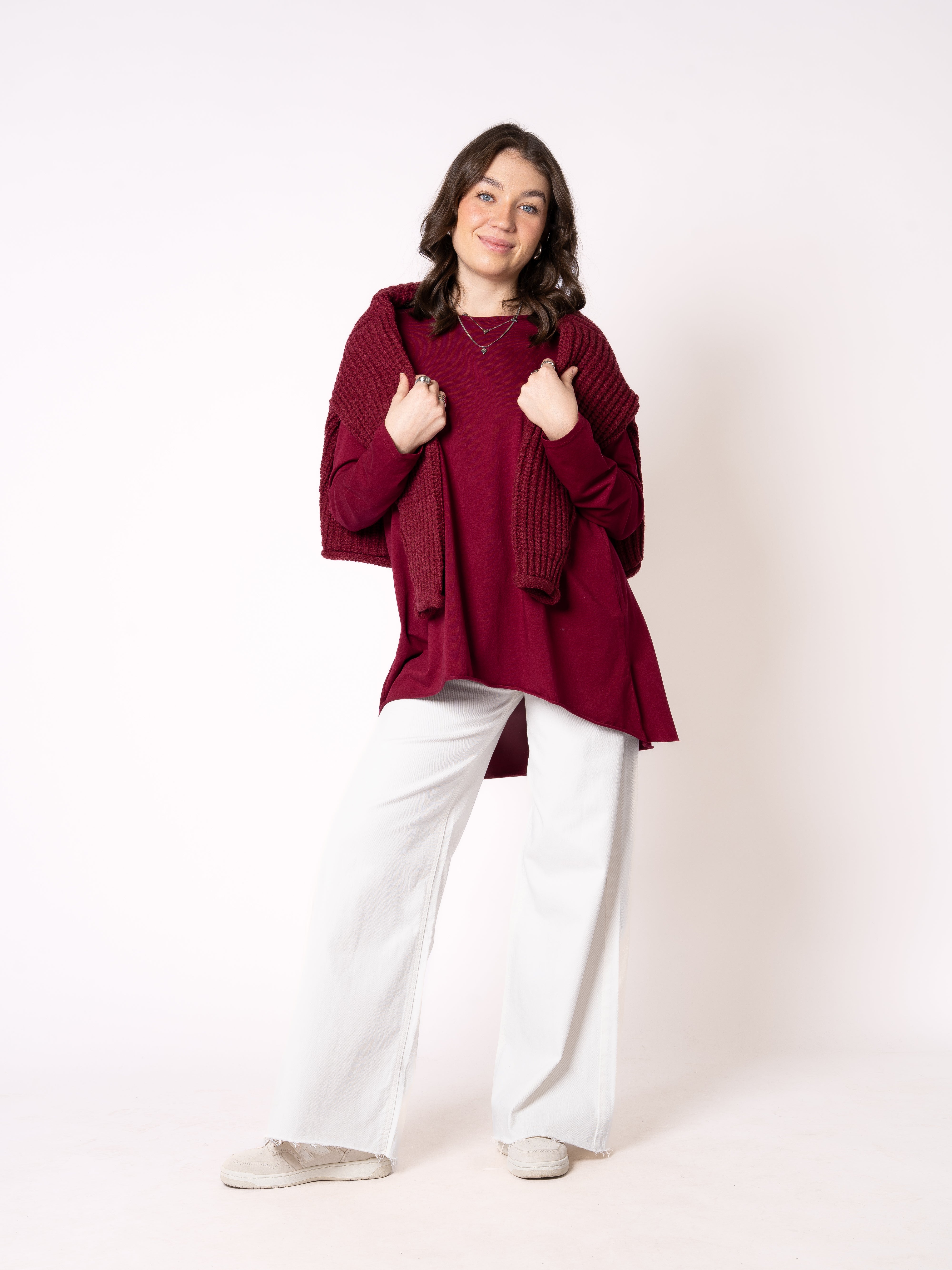 Longshirt Alina langarm - Bordeaux