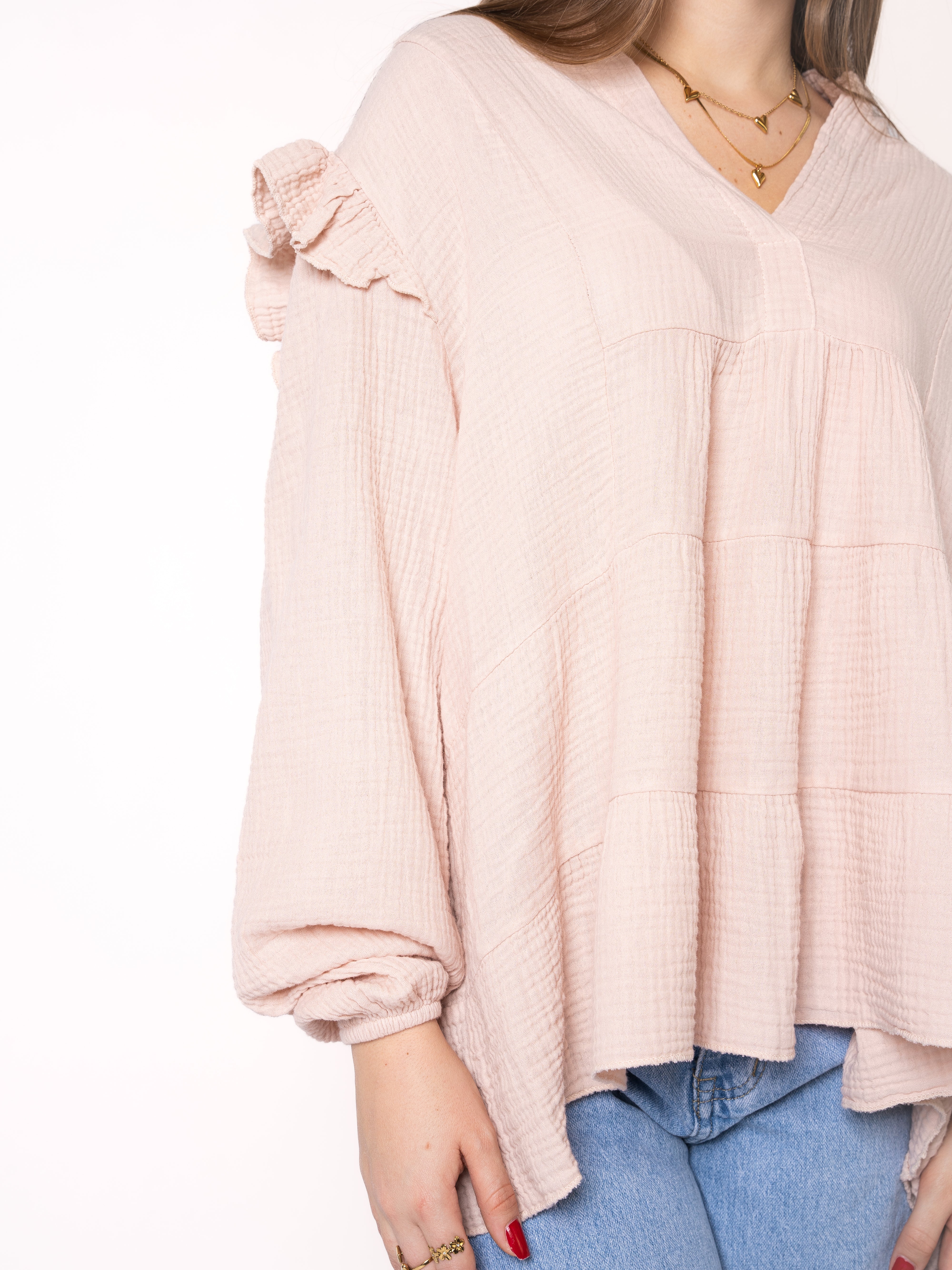 Musselinbluse Cecilia - Hellrosa