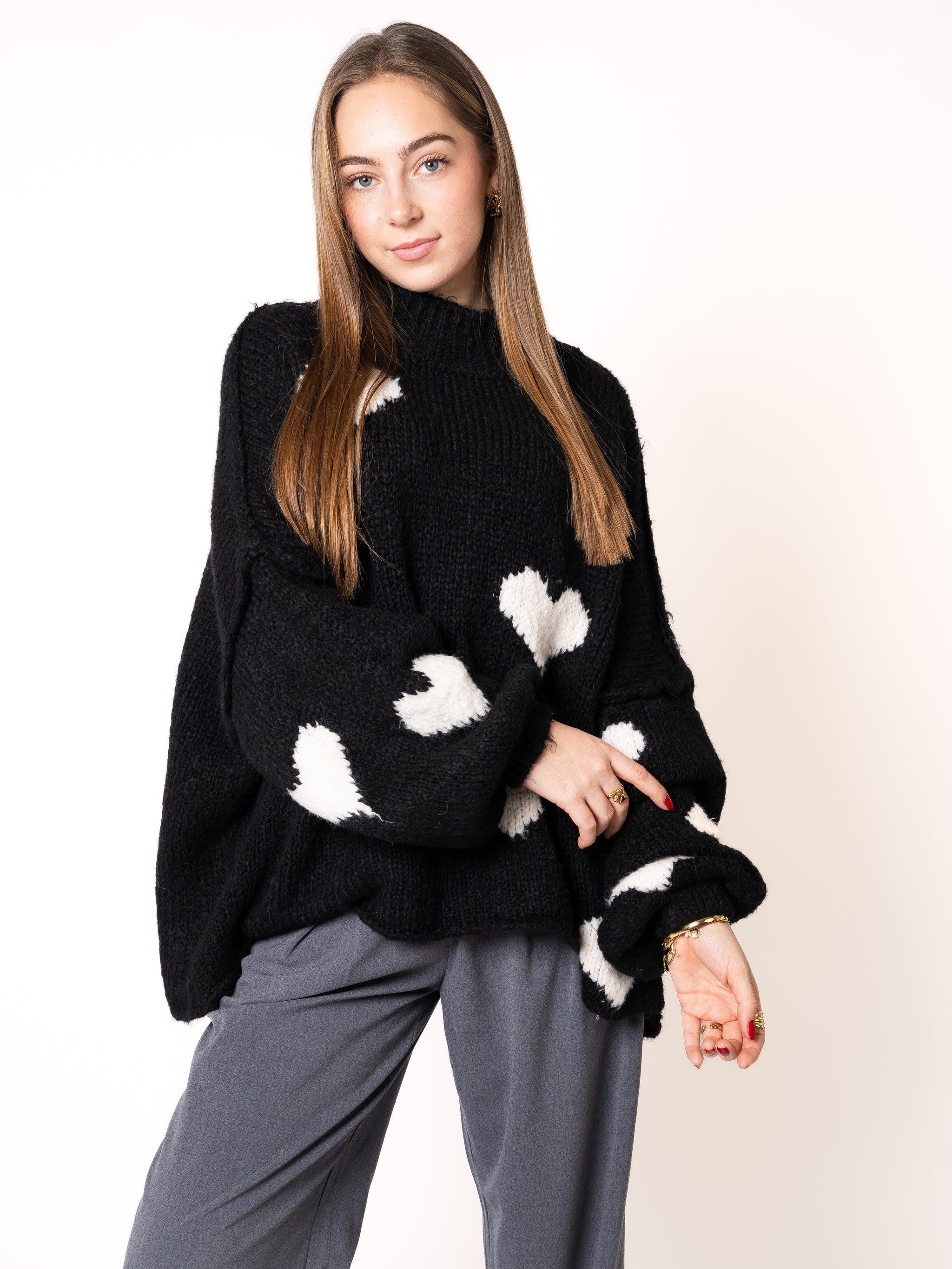 Felitina Patchwork Zip Collar Pullover main image 1