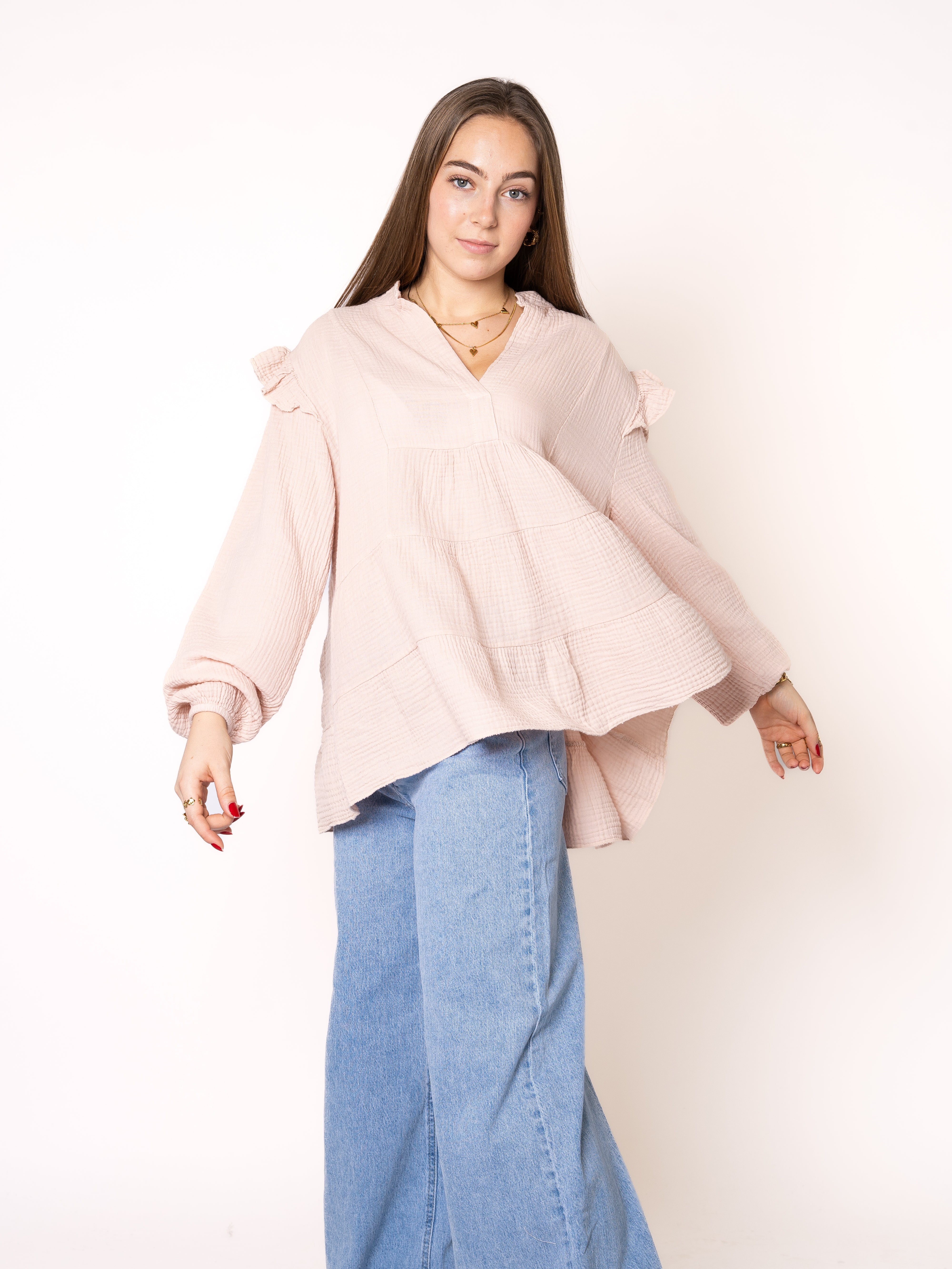 Musselinbluse Cecilia - Hellrosa