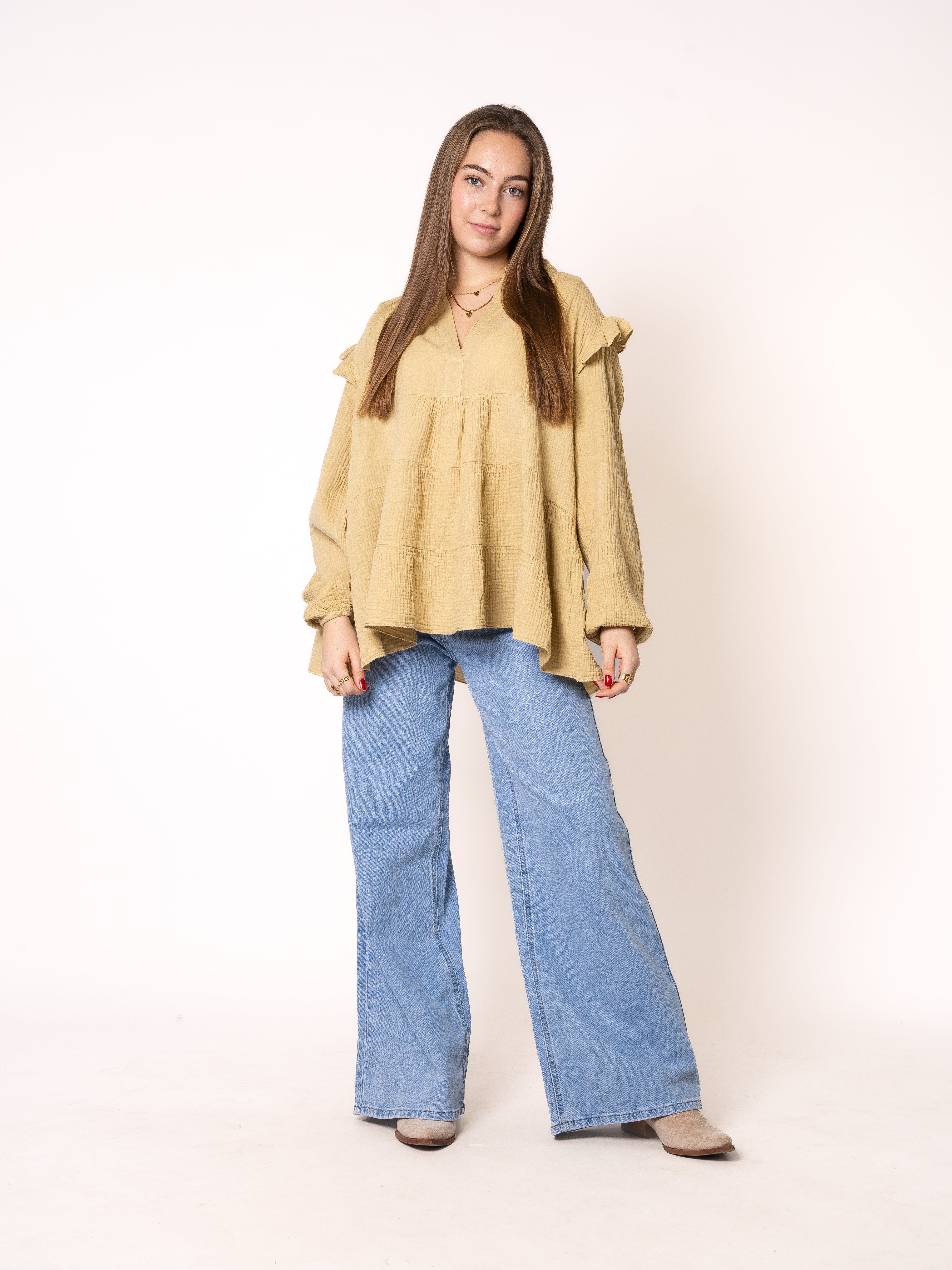 Musselinbluse Cecilia - Senfgelb