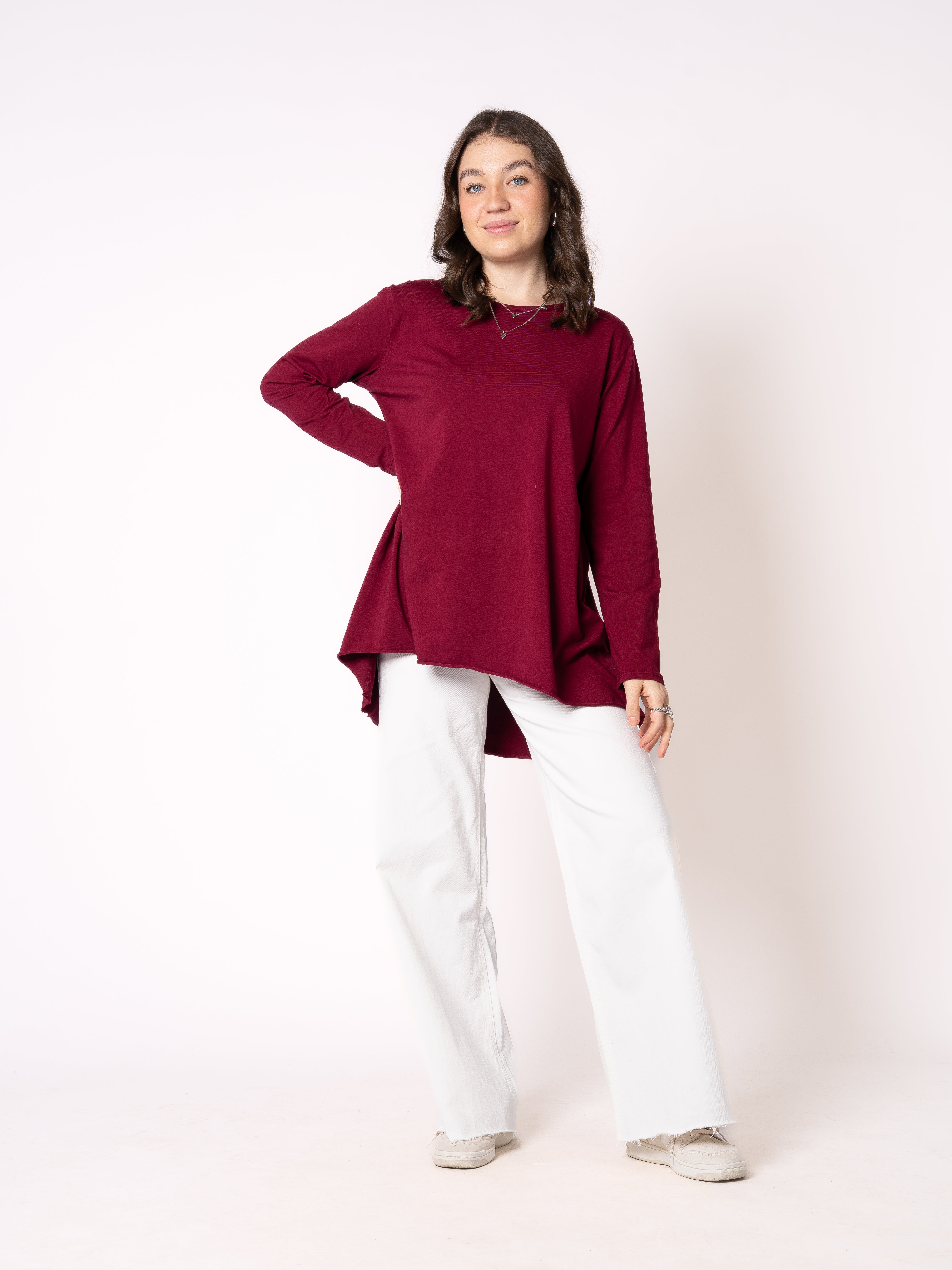 Longshirt Alina langarm - Bordeaux