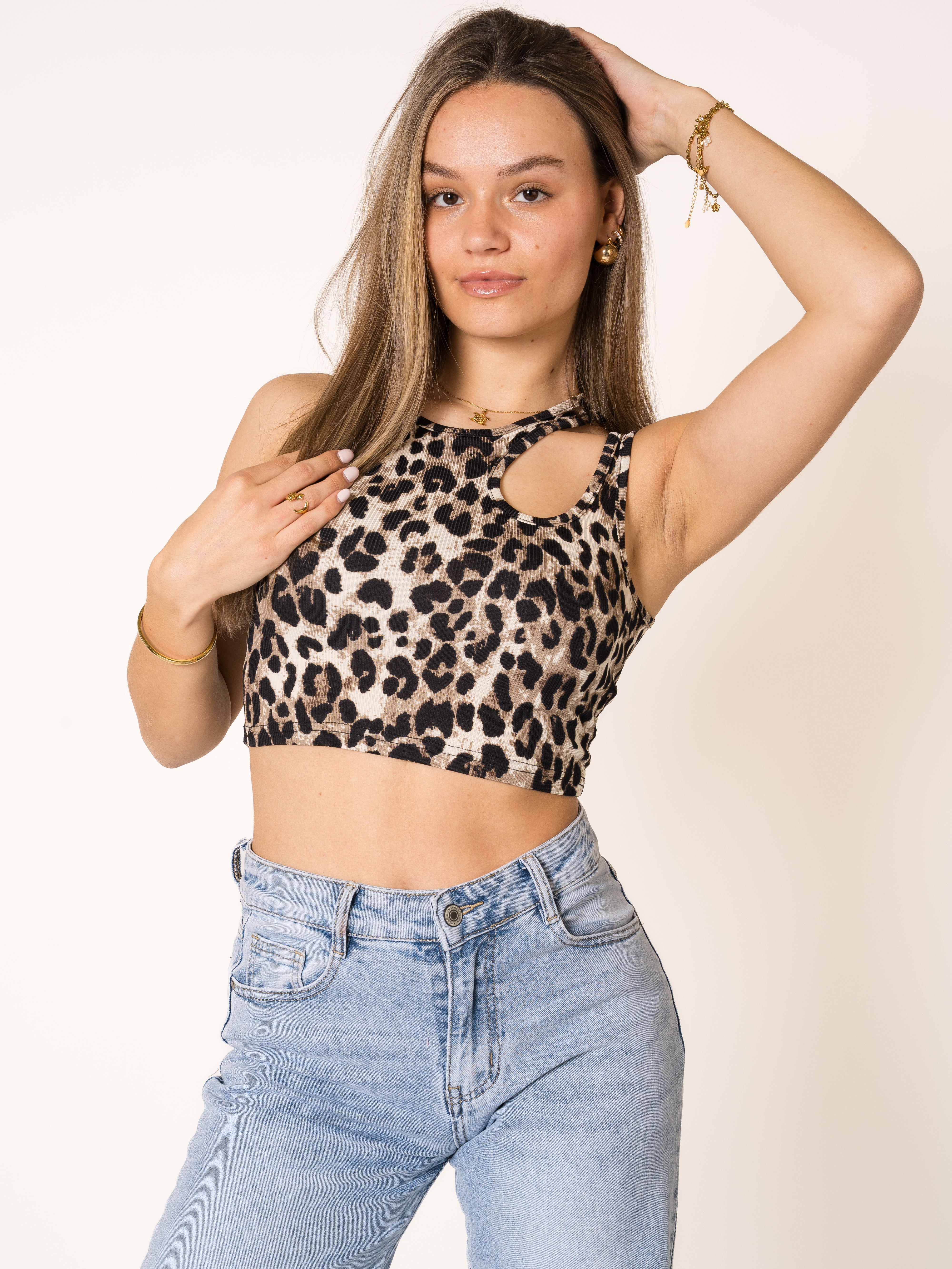Cut Out Crop Top Leo