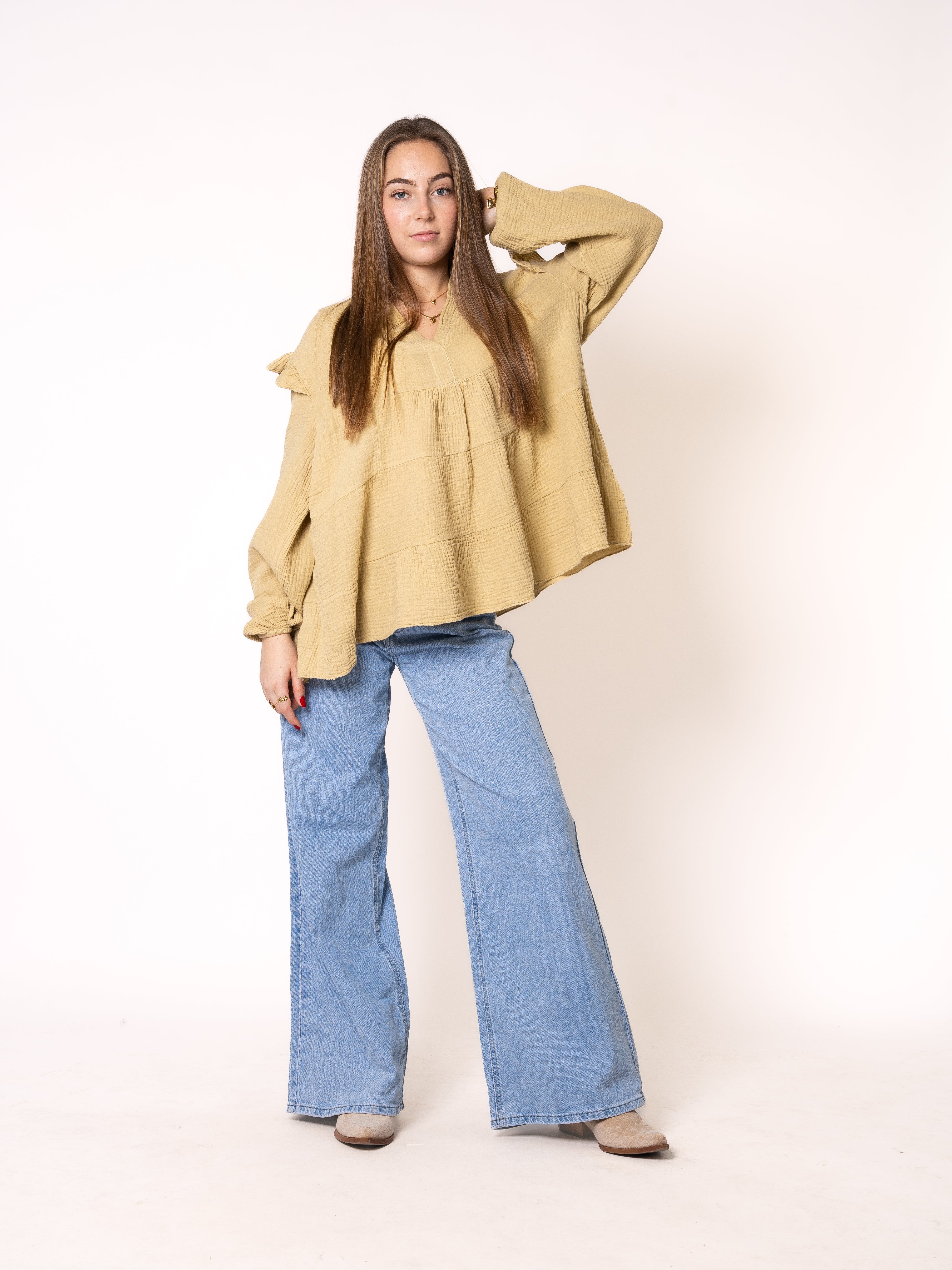 Musselinbluse Cecilia - Senfgelb