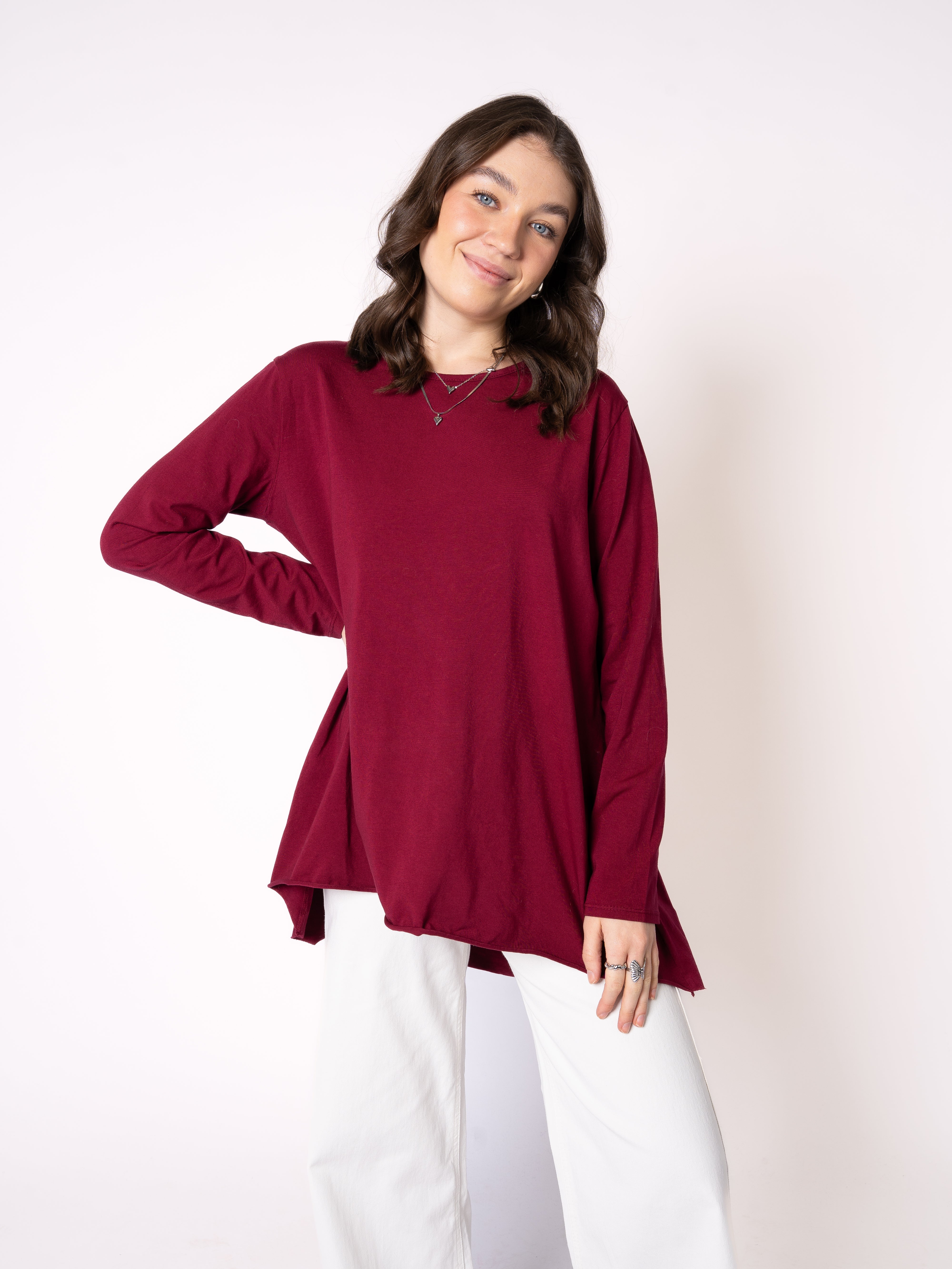 Longshirt Alina langarm - Bordeaux