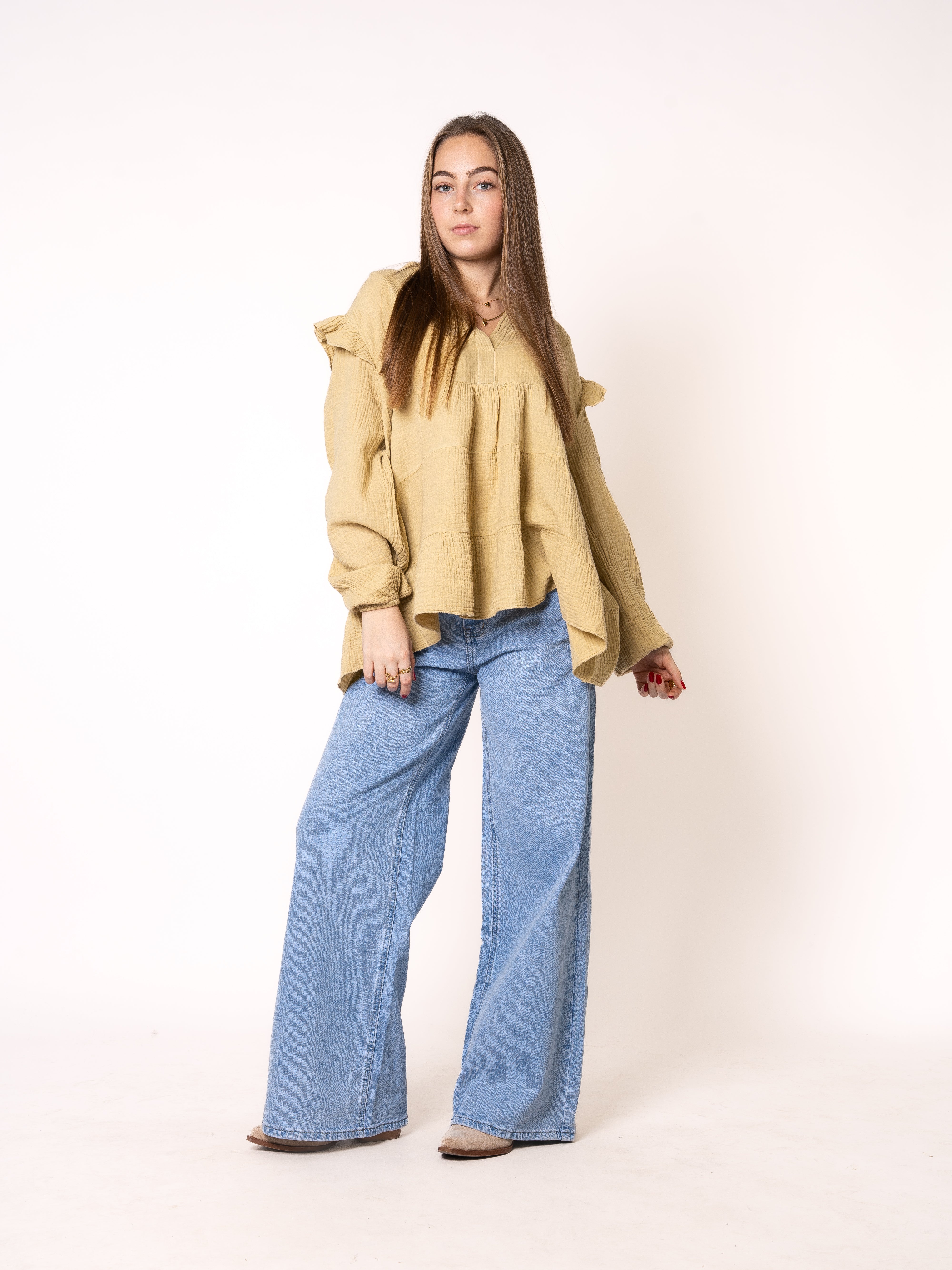 Musselinbluse Cecilia - Senfgelb