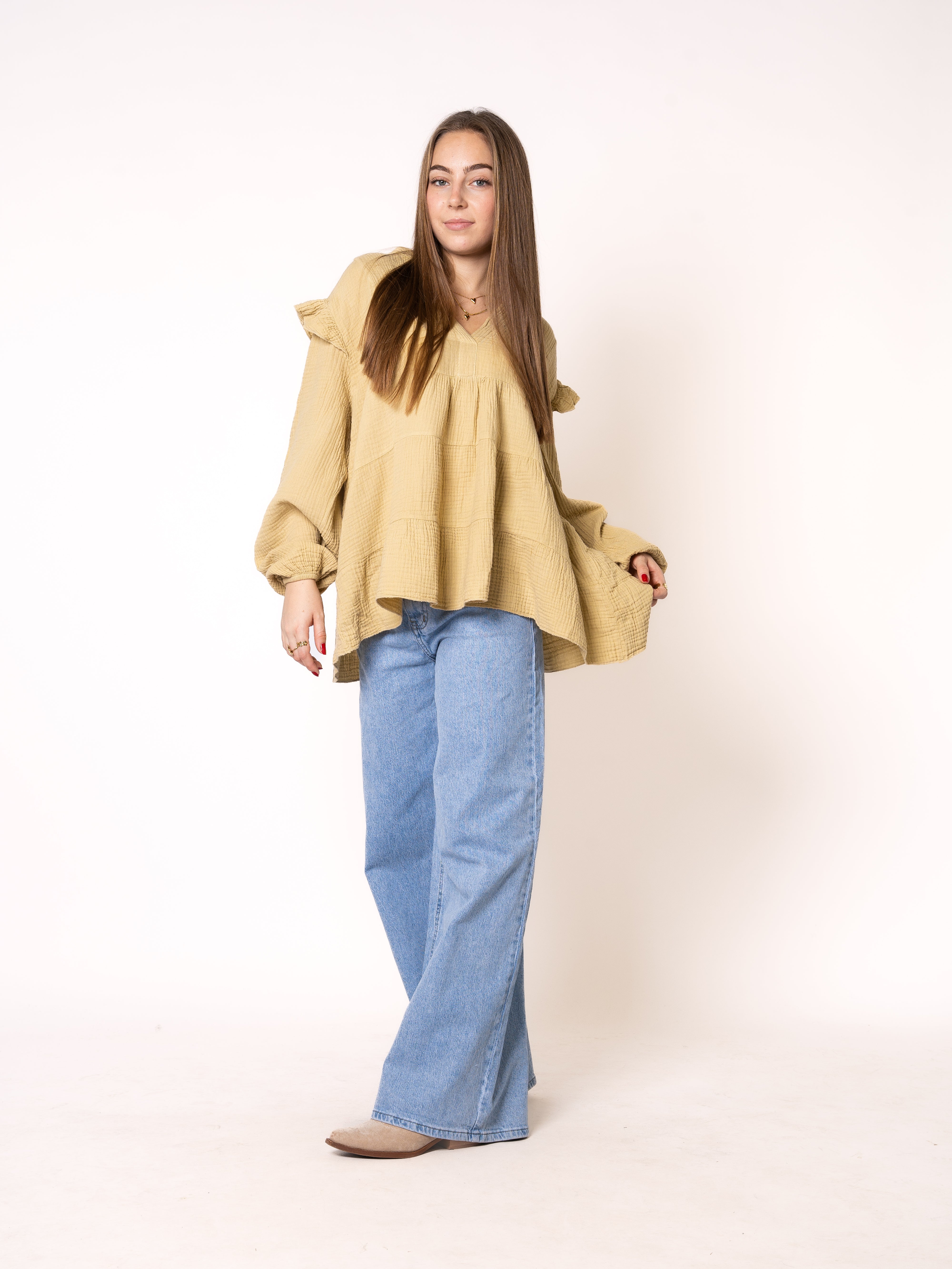 Musselinbluse Cecilia - Senfgelb