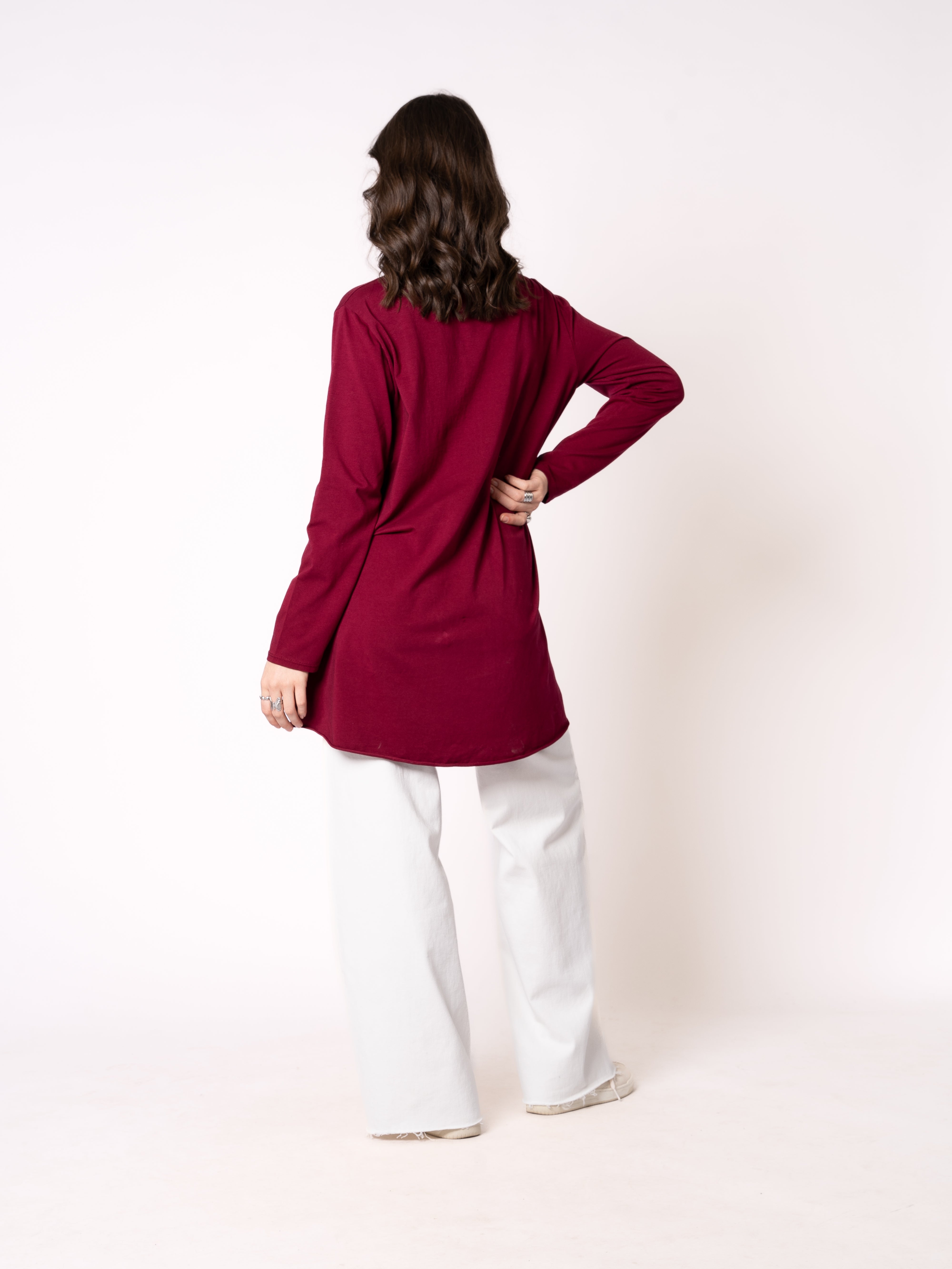Longshirt Alina langarm - Bordeaux