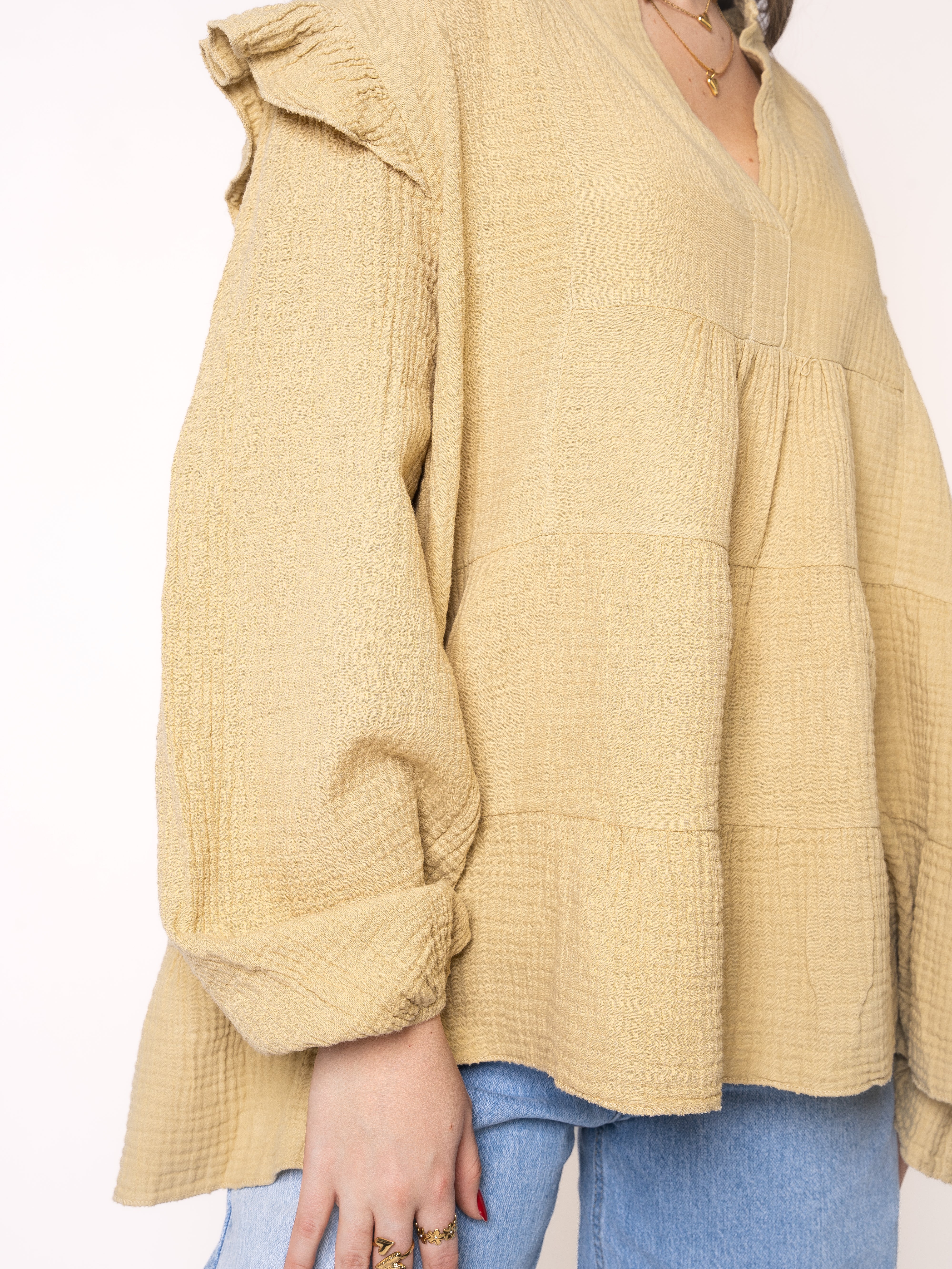 Musselinbluse Cecilia - Senfgelb