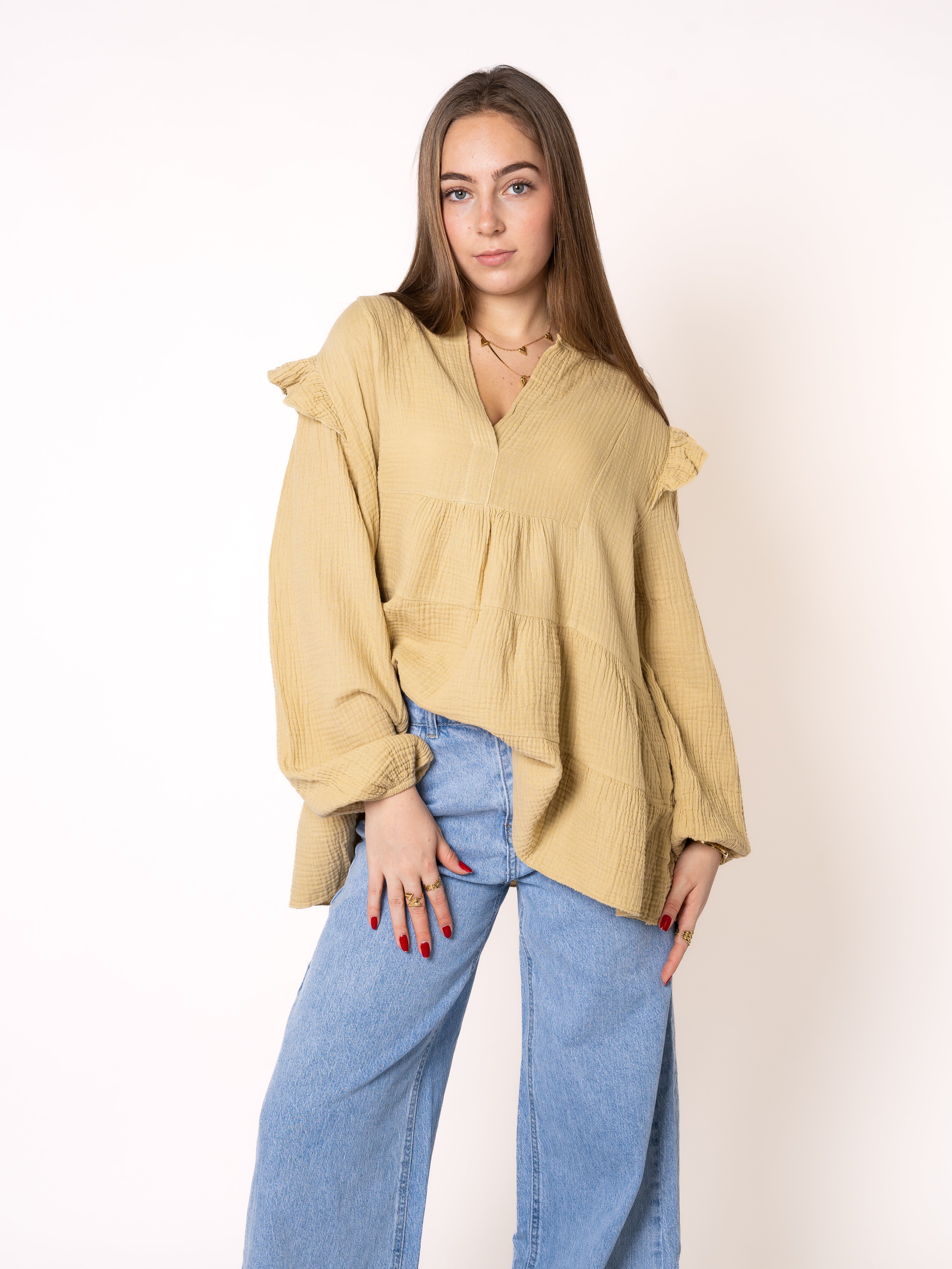 Musselinbluse Cecilia - Senfgelb