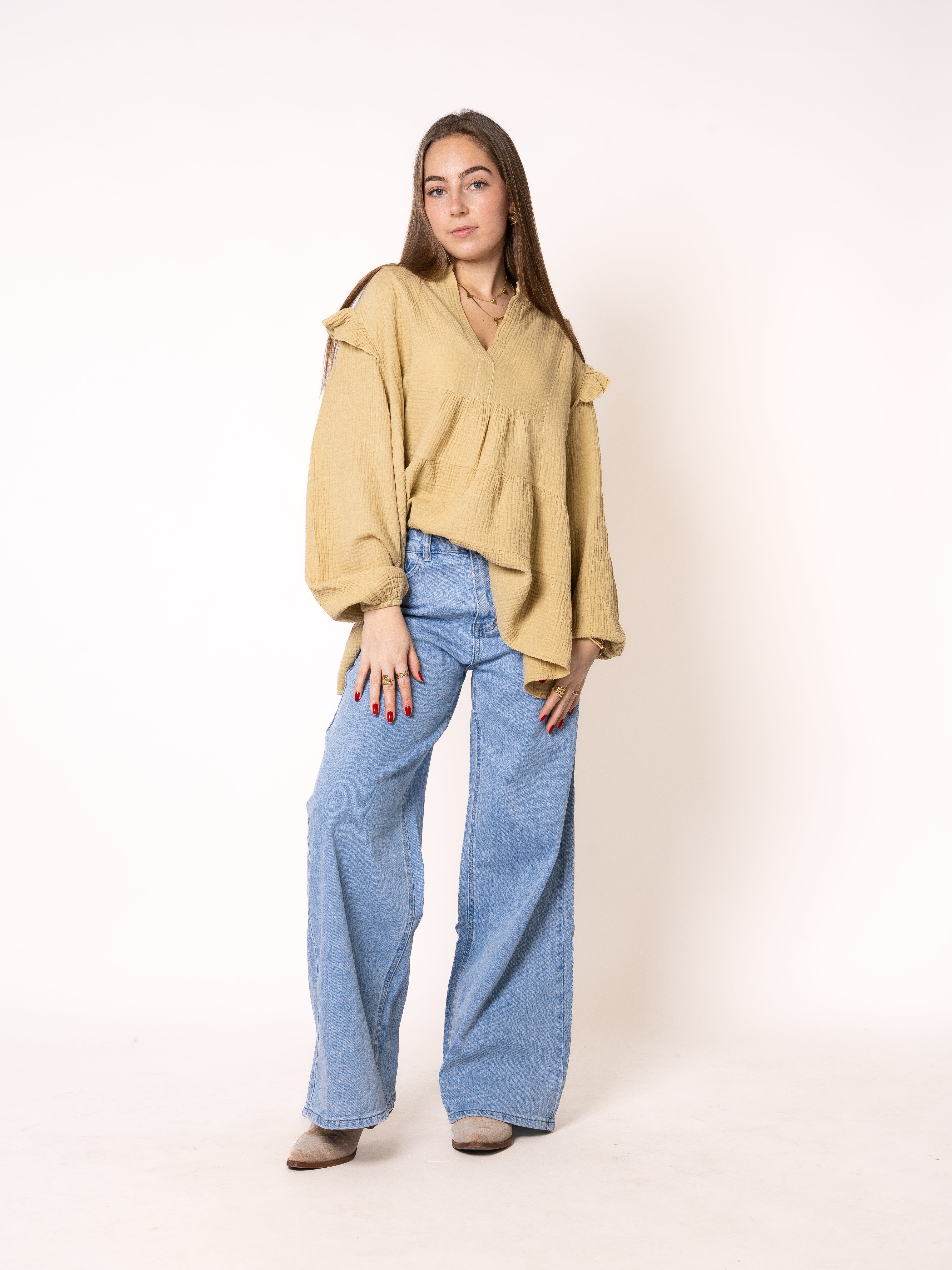 Musselinbluse Cecilia - Senfgelb