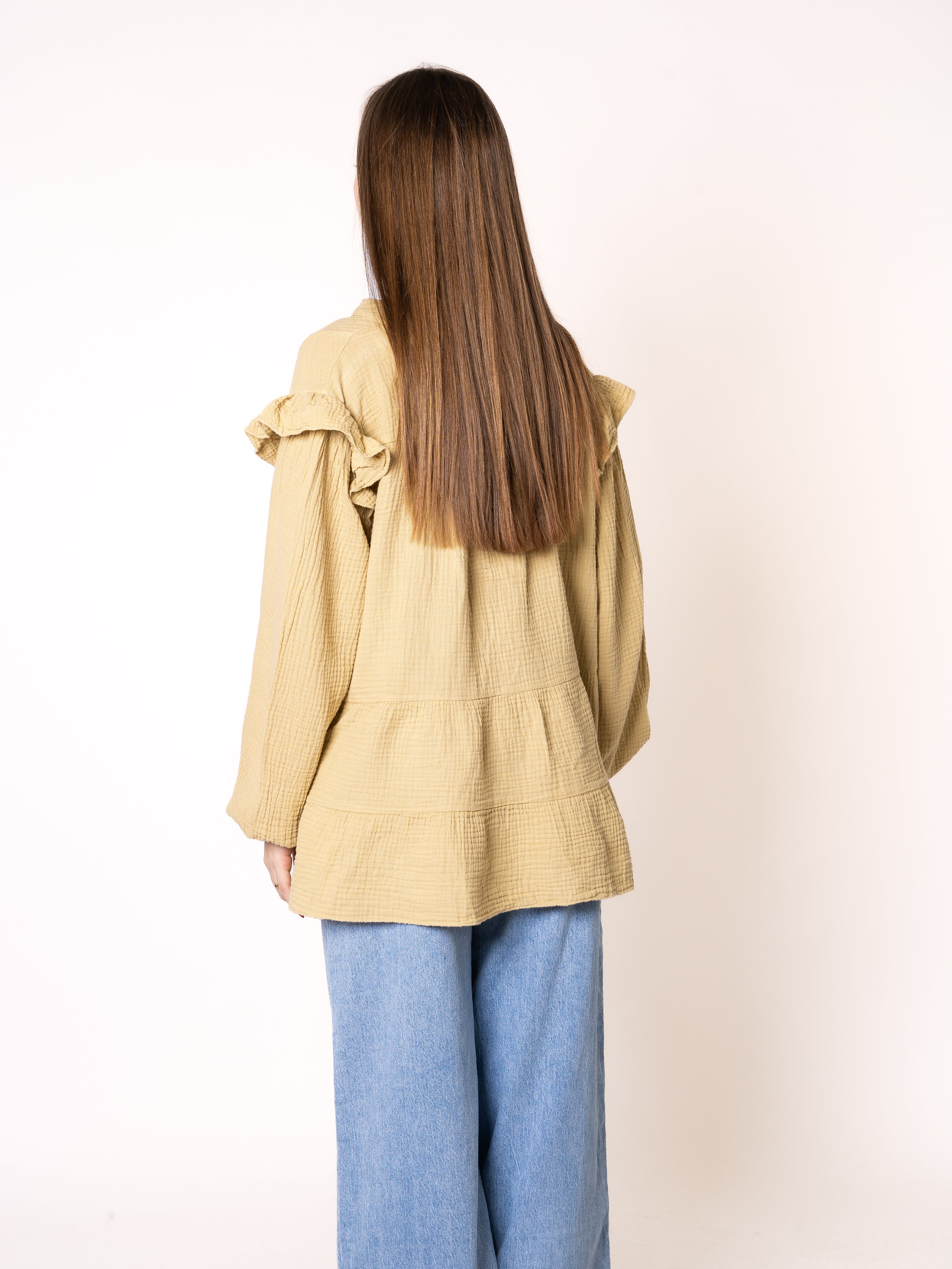 Musselinbluse Cecilia - Senfgelb