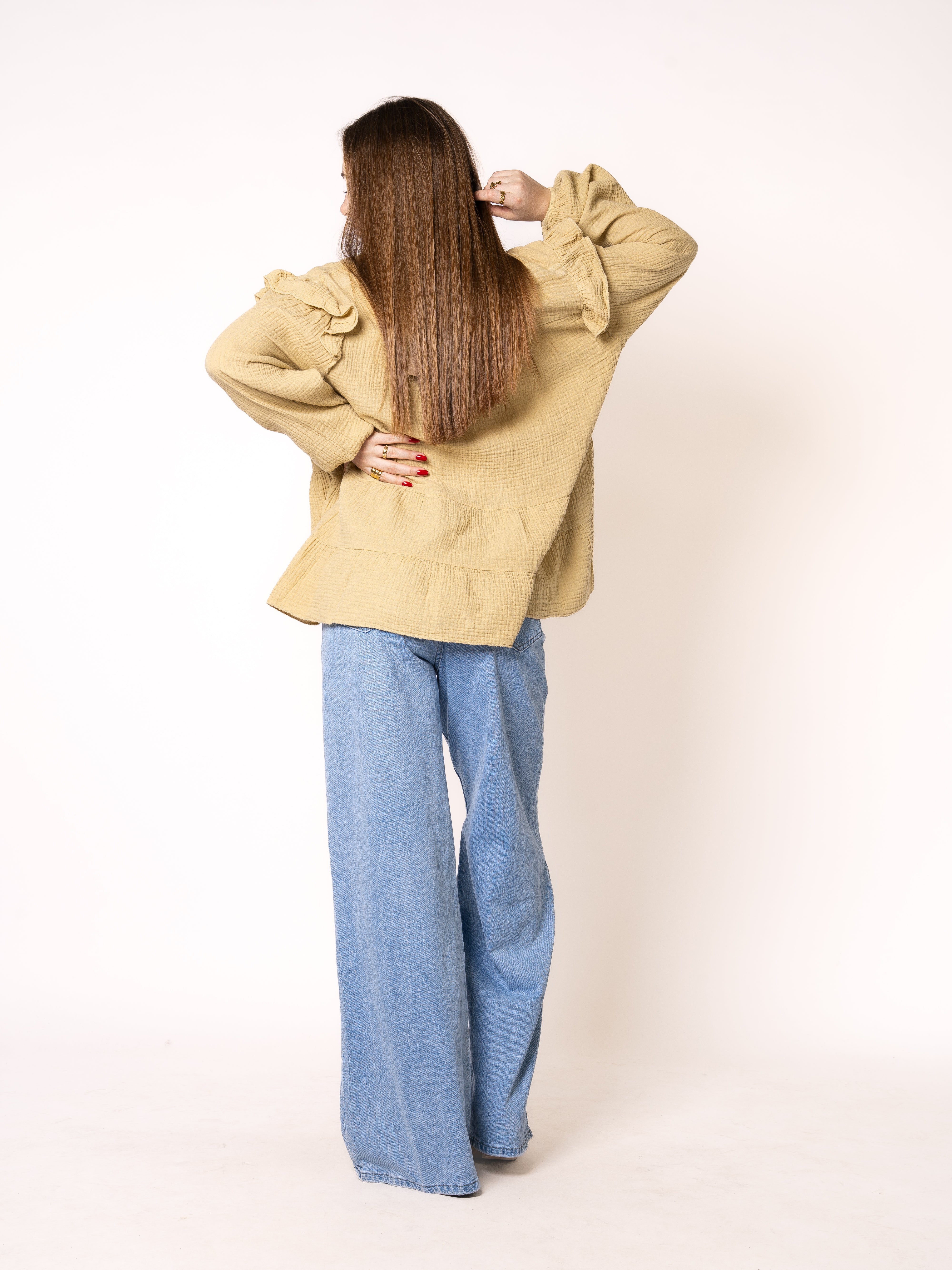 Musselinbluse Cecilia - Senfgelb