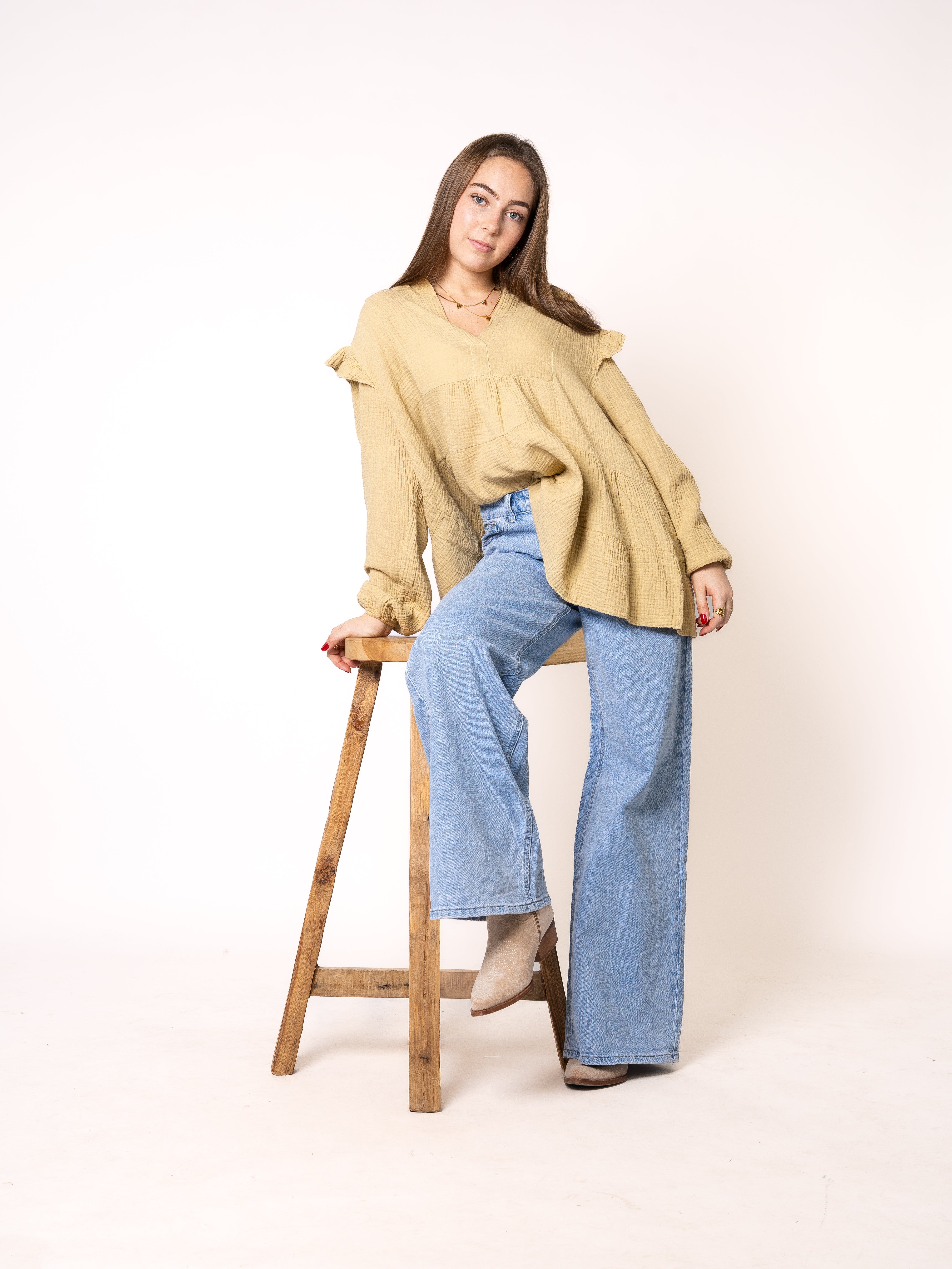 Musselinbluse Cecilia - Senfgelb