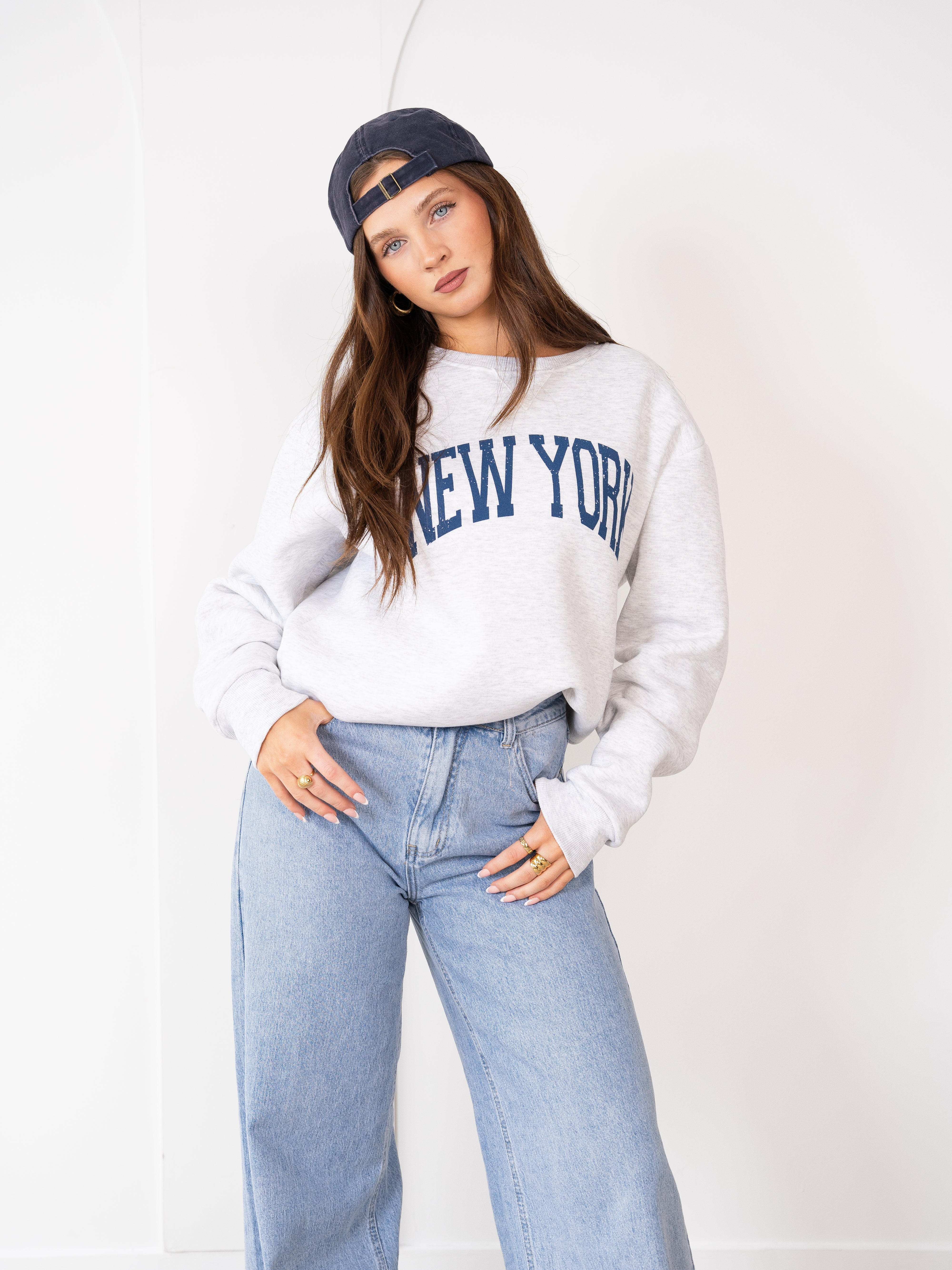 Basic Sweater New York - Hellgrau