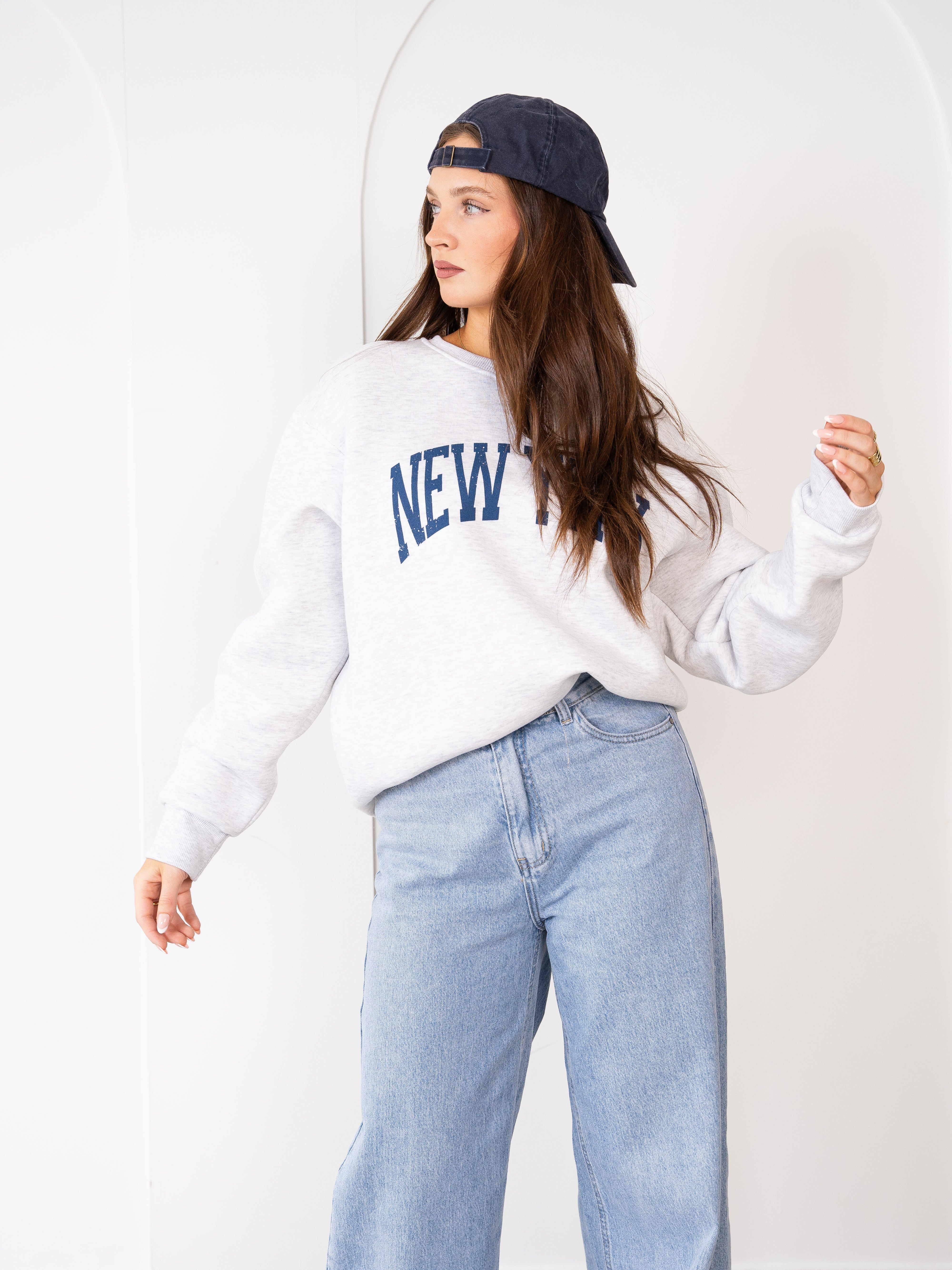 Basic Sweater New York - Hellgrau