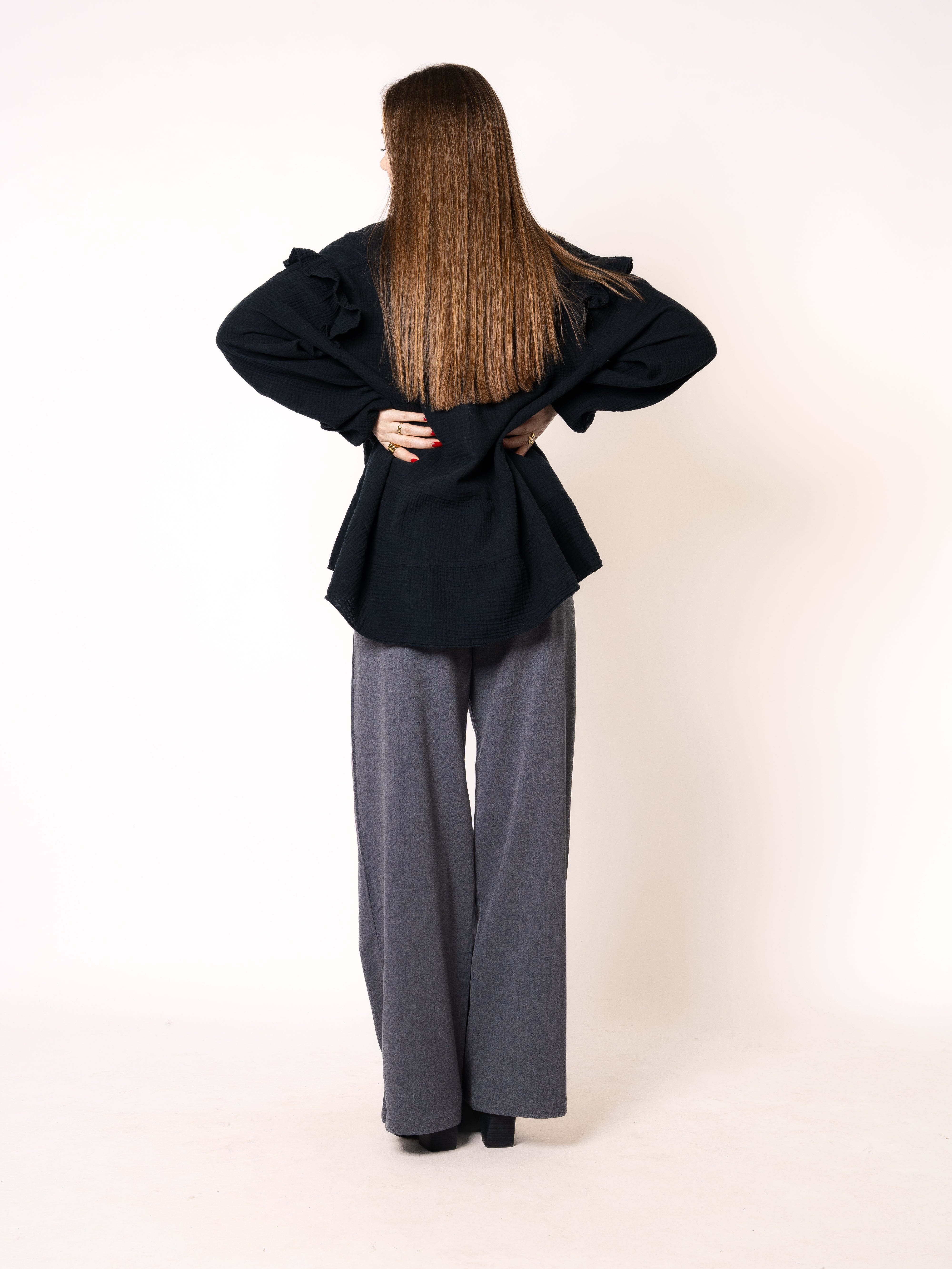 Musselinbluse Cecilia - Schwarz