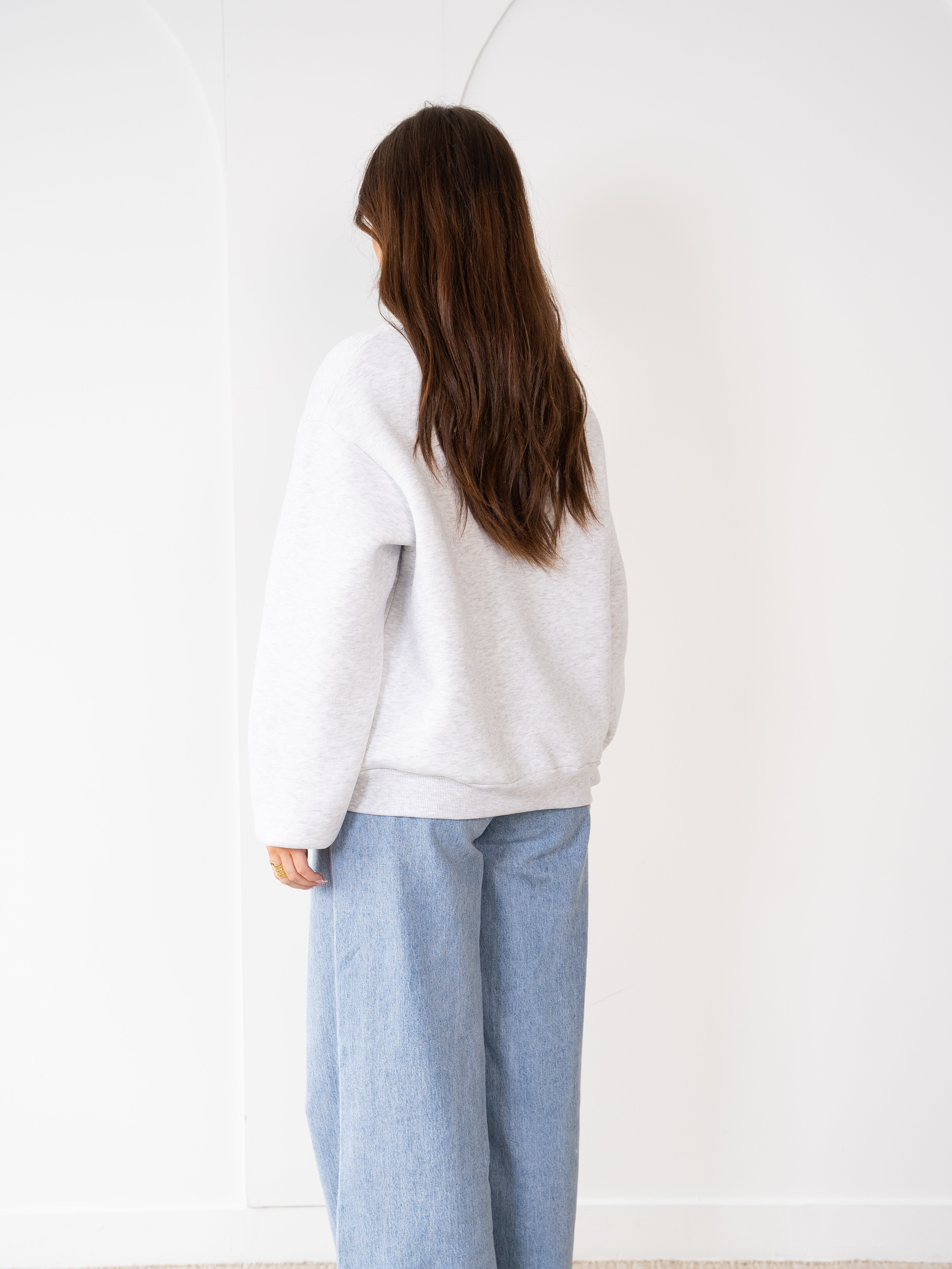 Basic Sweater Tennis - Hellgrau