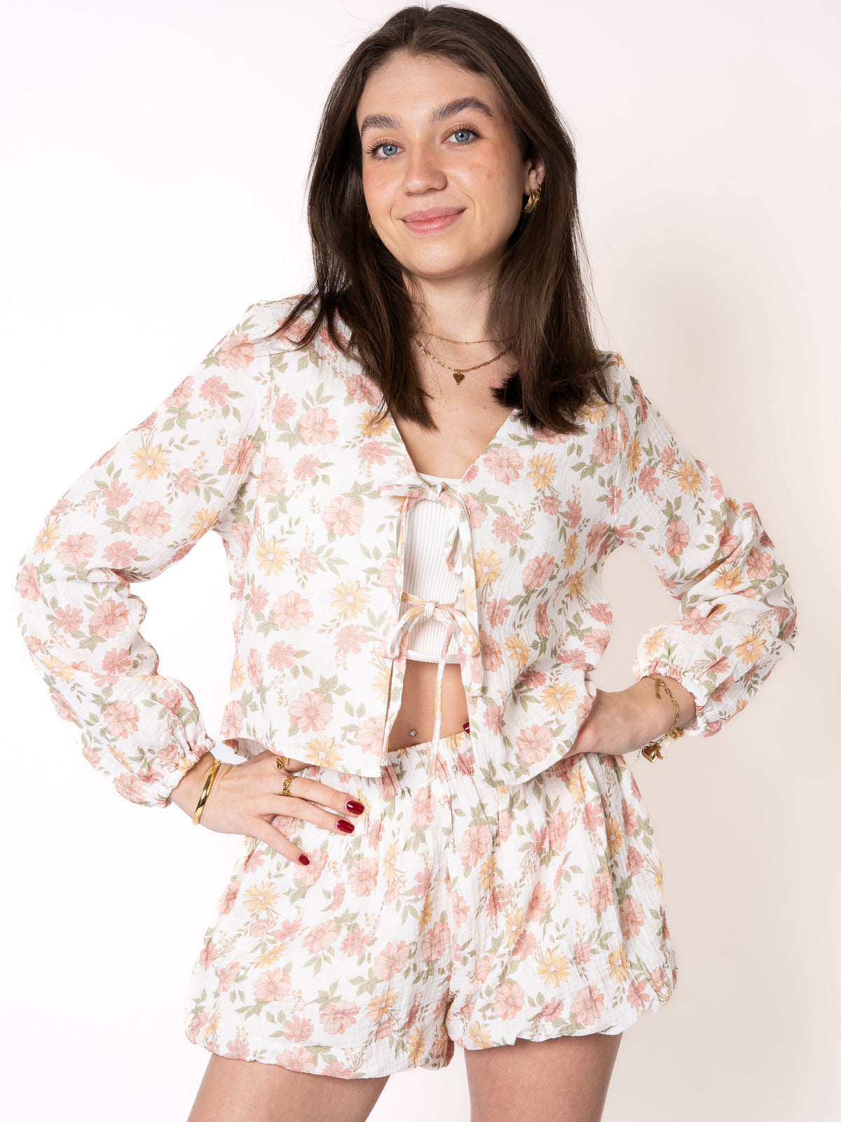 La Fleur Musselin Balloon Shorts - Weiß