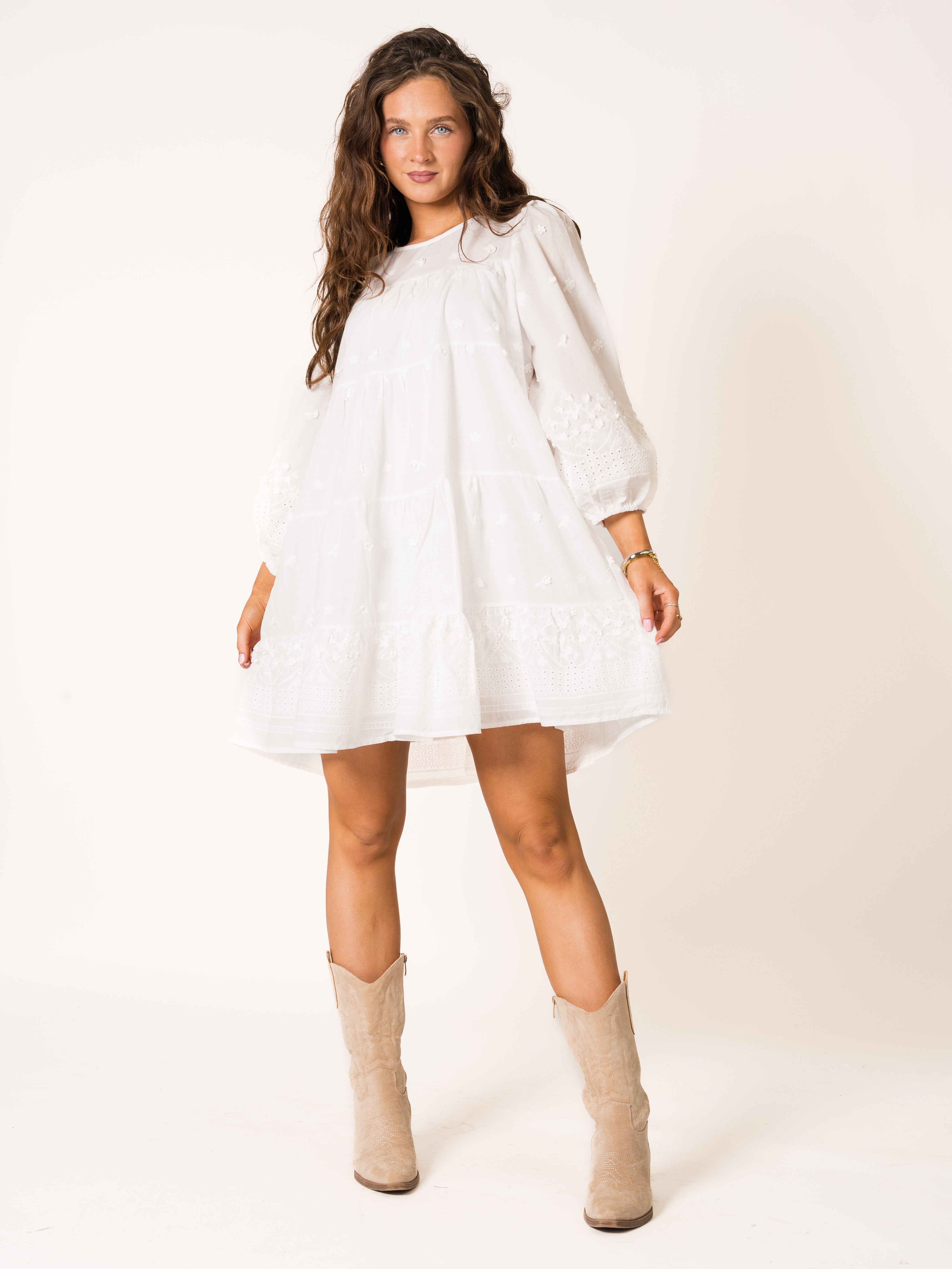 Flower Stitch Boho Hängerkleid