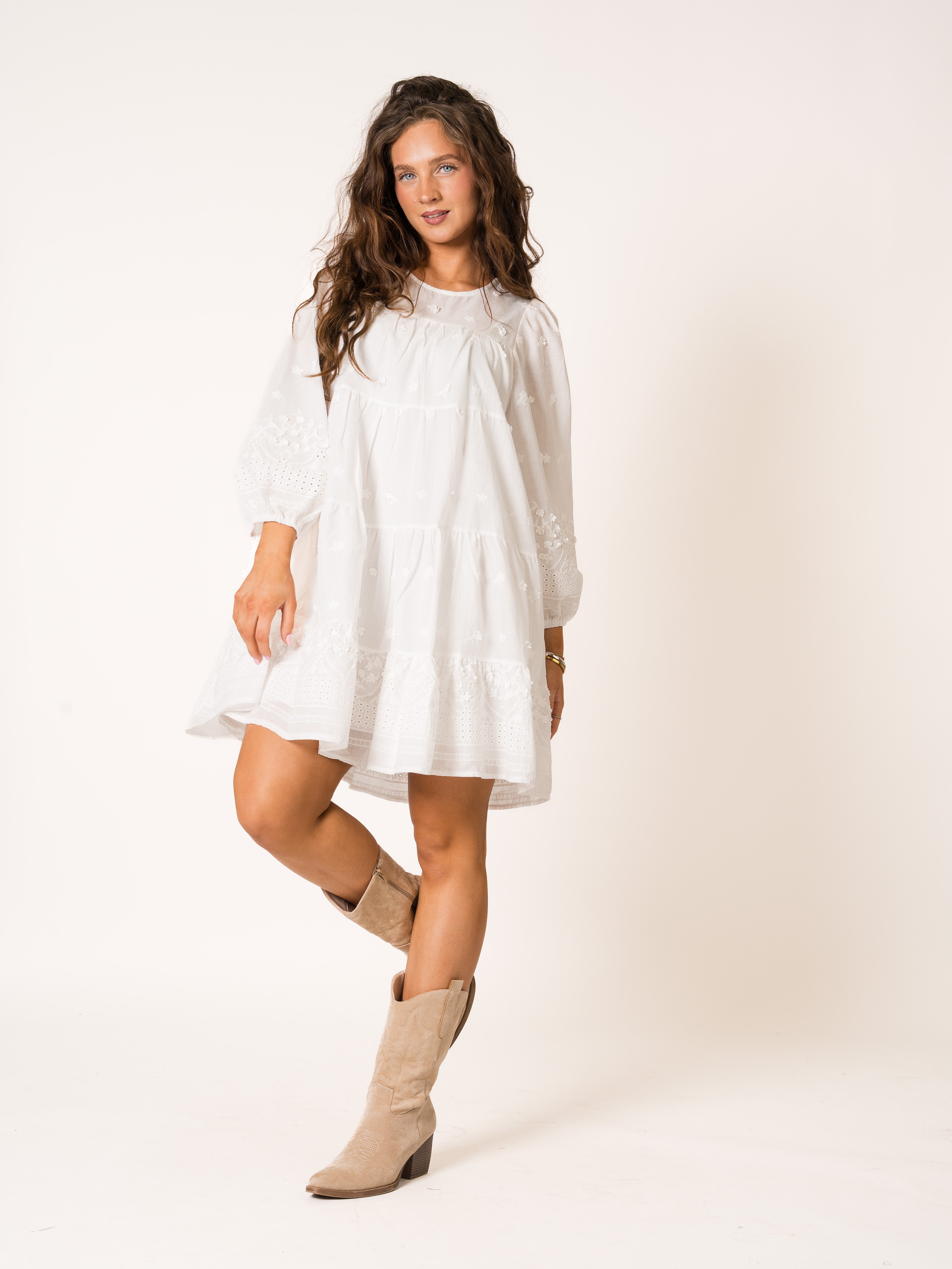 Flower Stitch Boho Hängerkleid