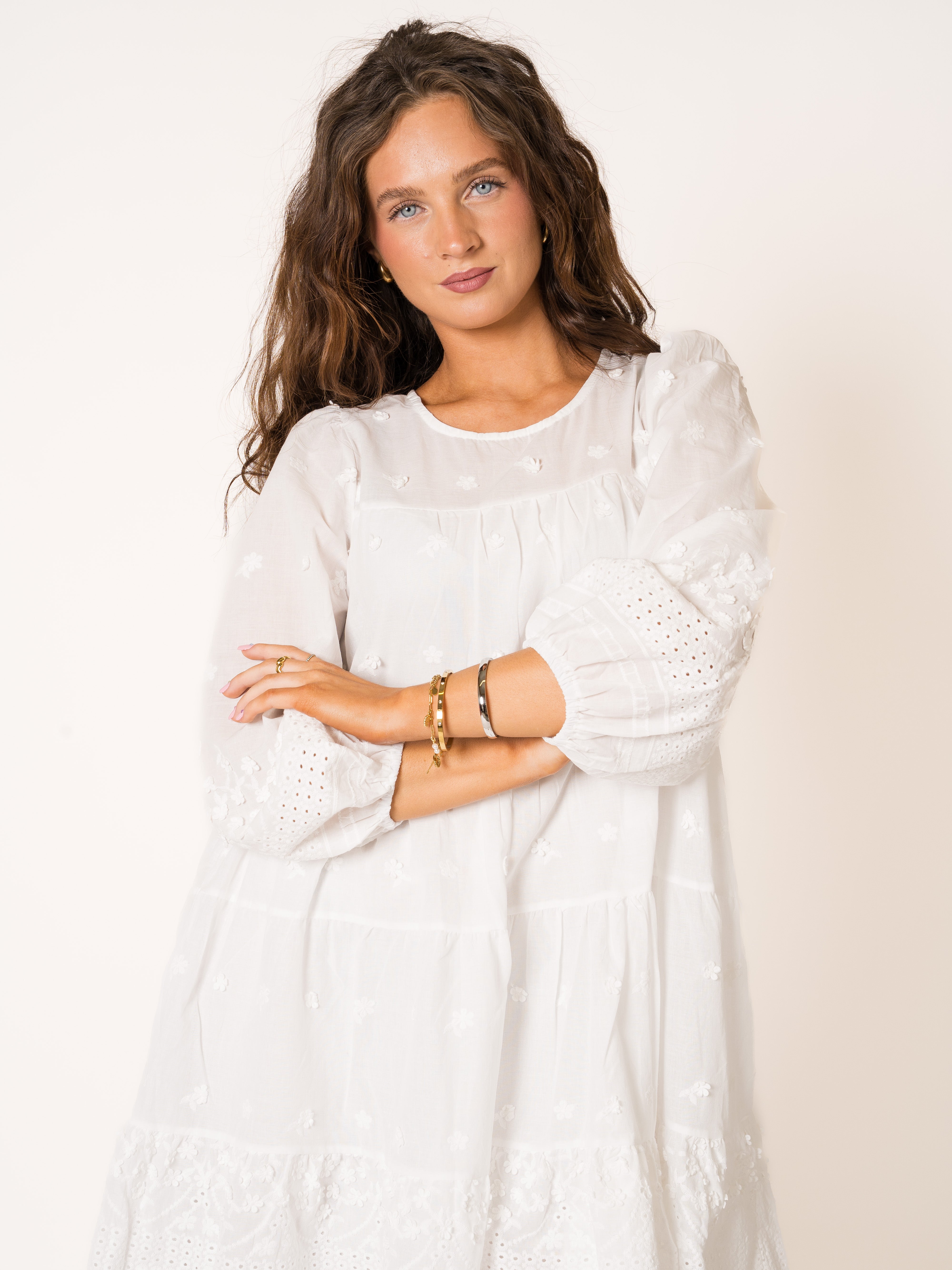 Flower Stitch Boho Hängerkleid