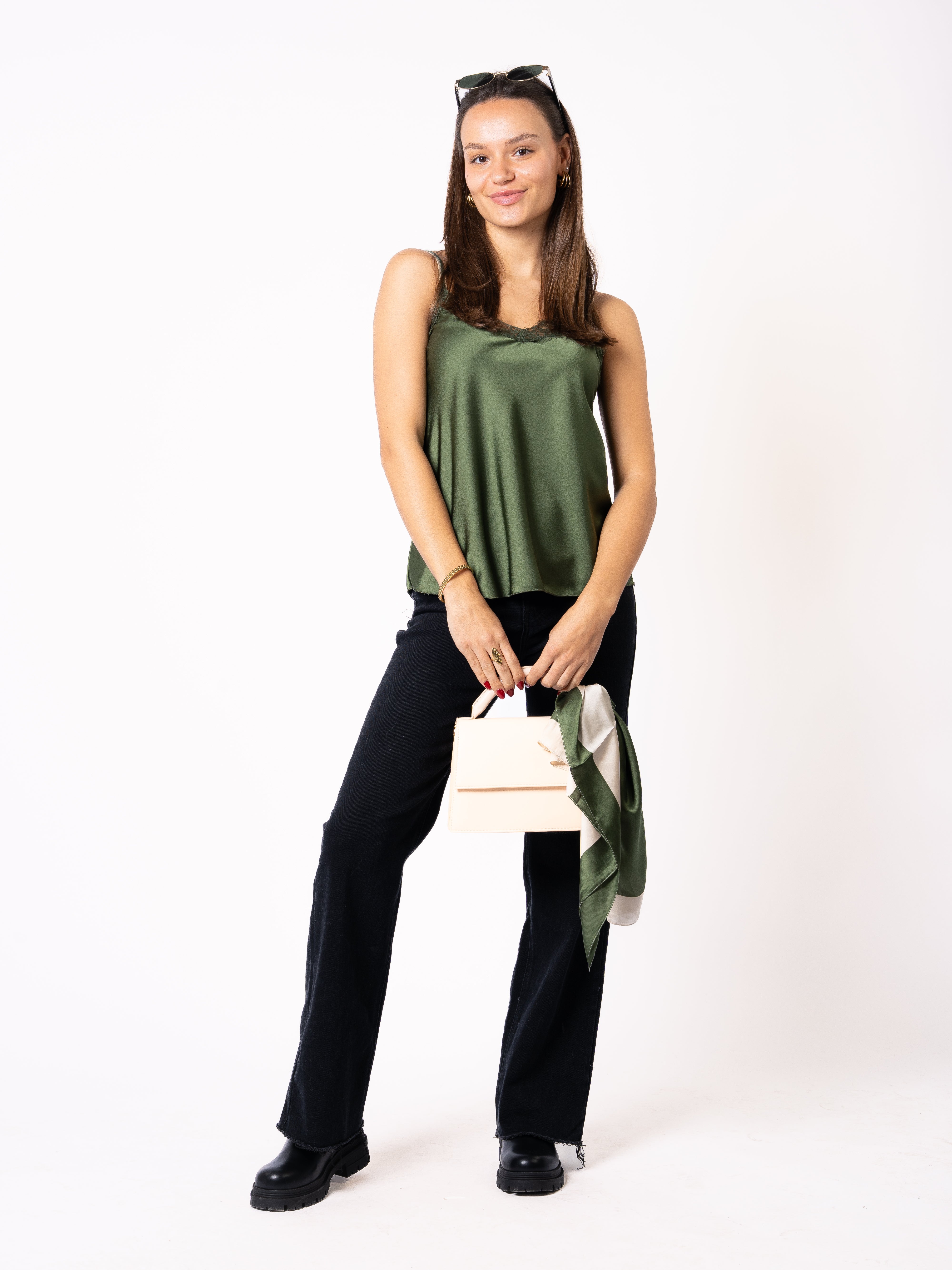 Satin Dreams Top Theresa - Grün