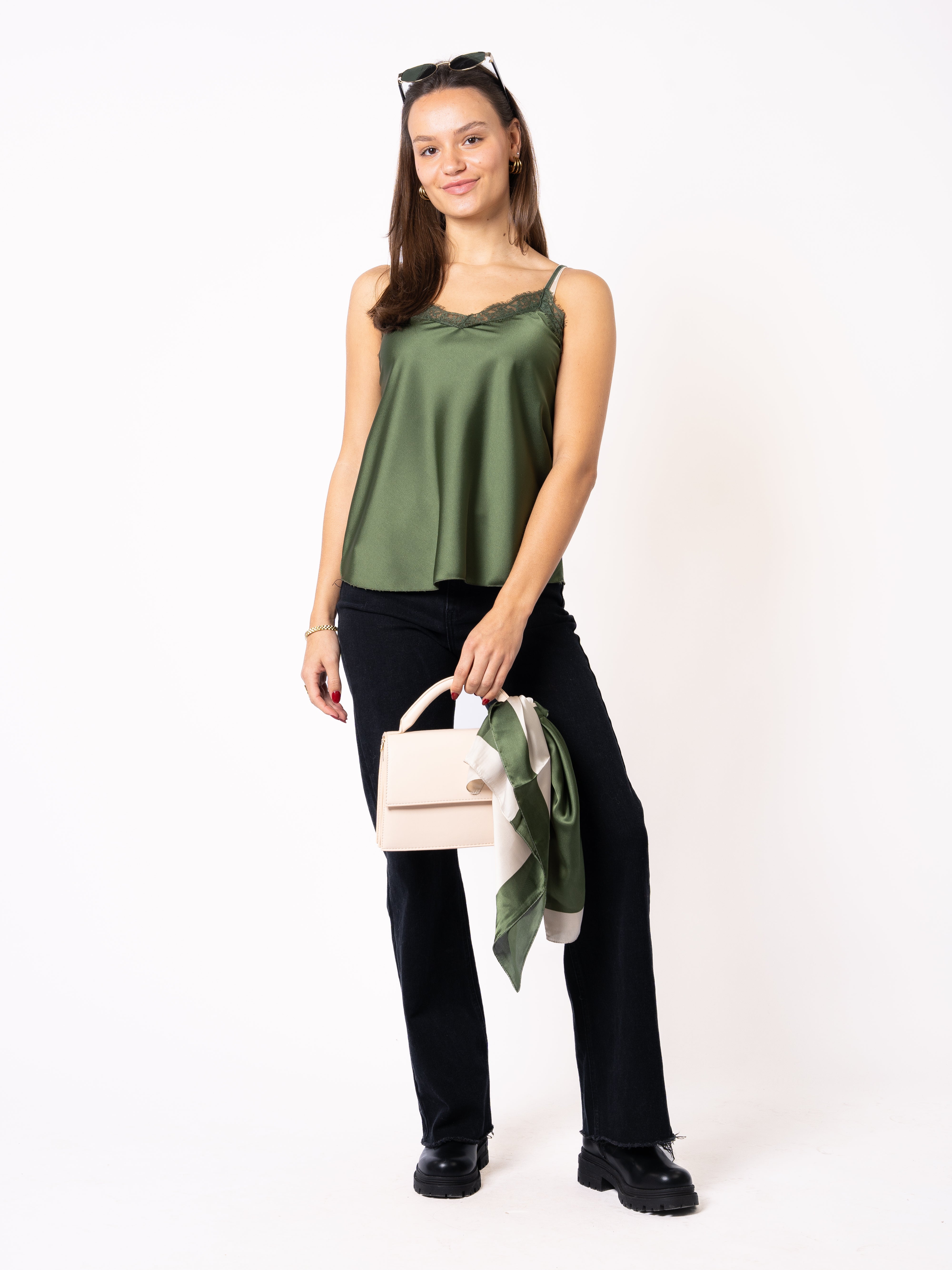 Satin Dreams Top Theresa - Grün