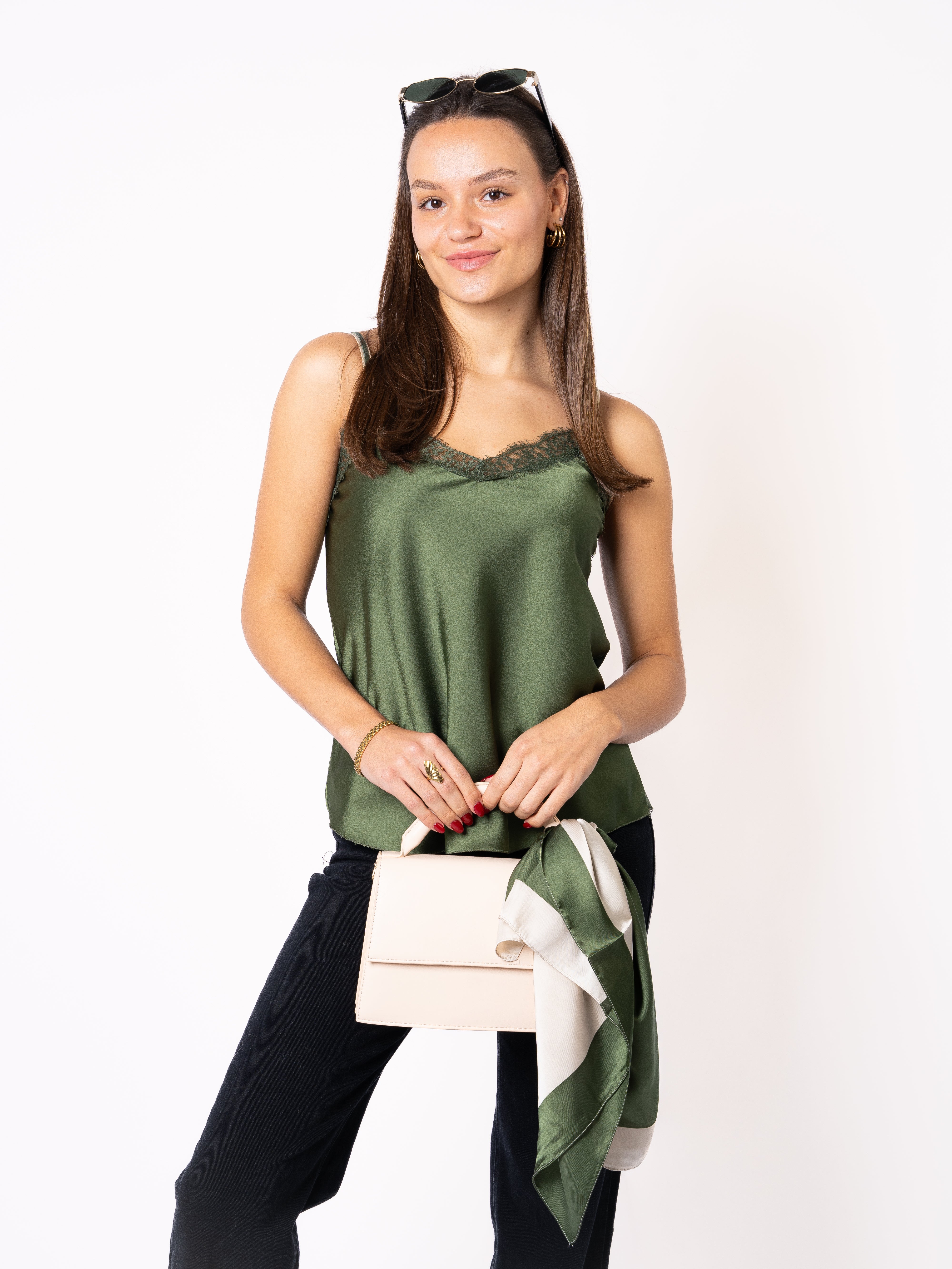 Satin Dreams Top Theresa - Grün
