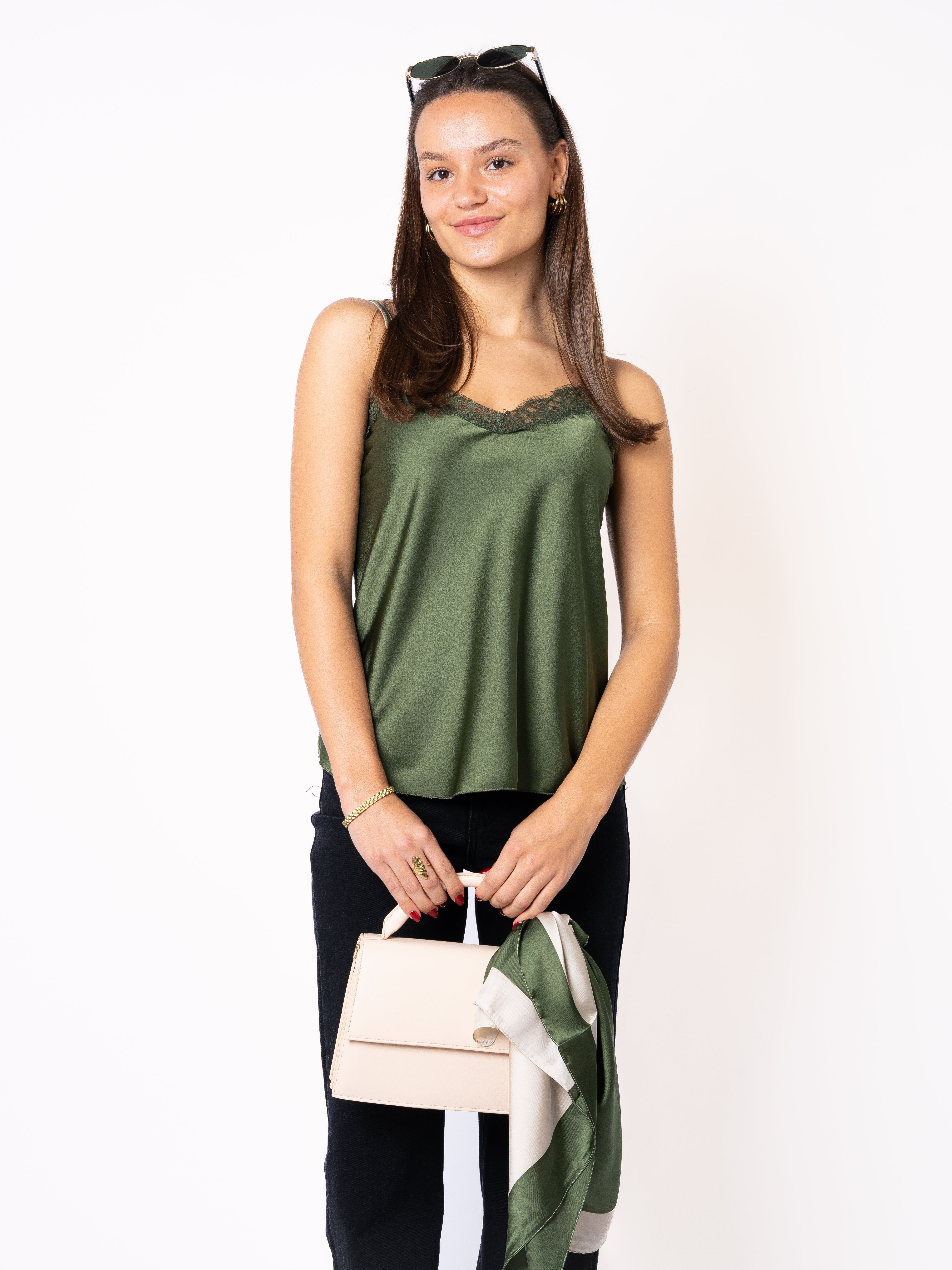 Satin Dreams Top Theresa - Grün