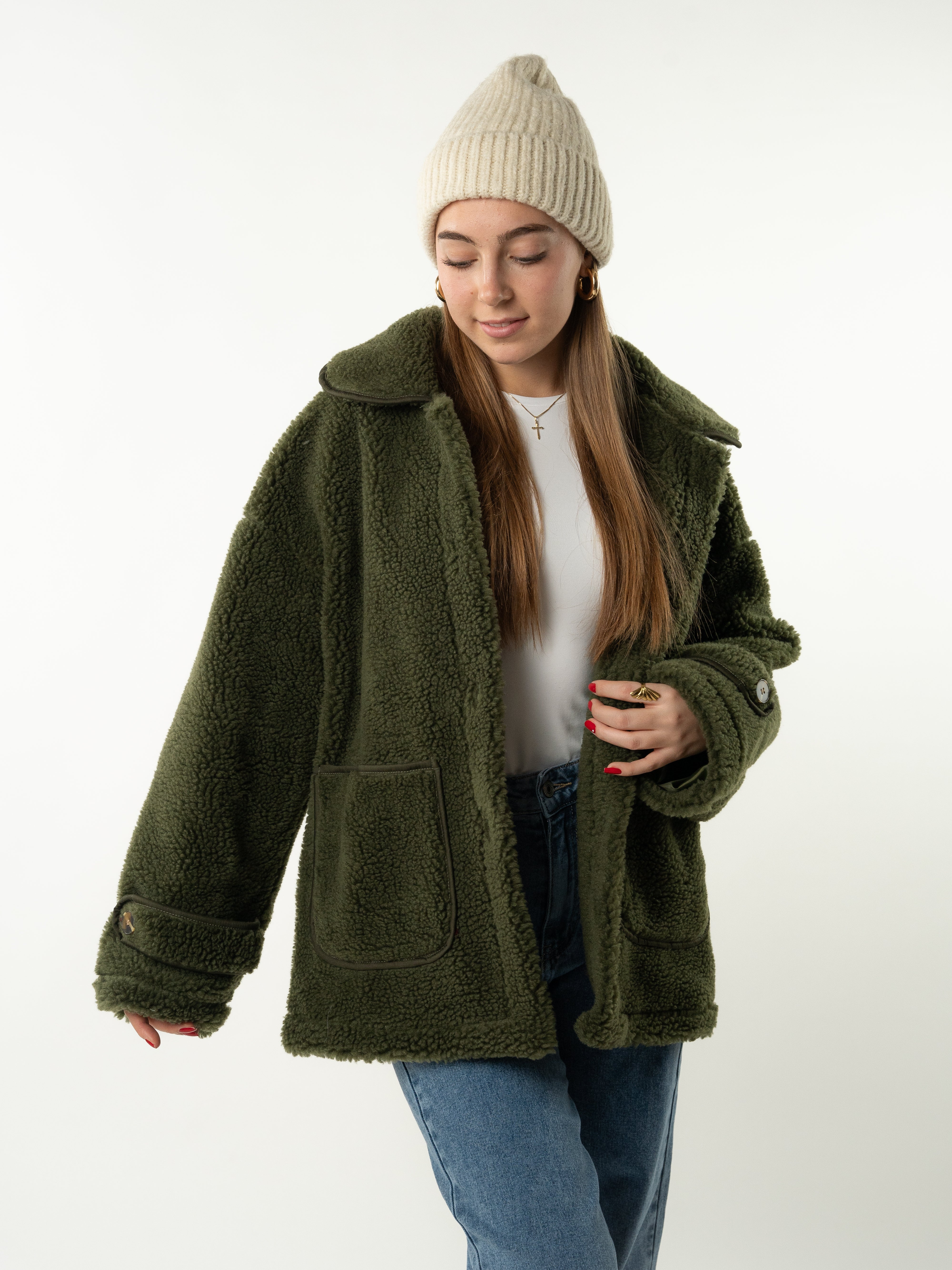 Teddyjacke Amber - Cottage Green