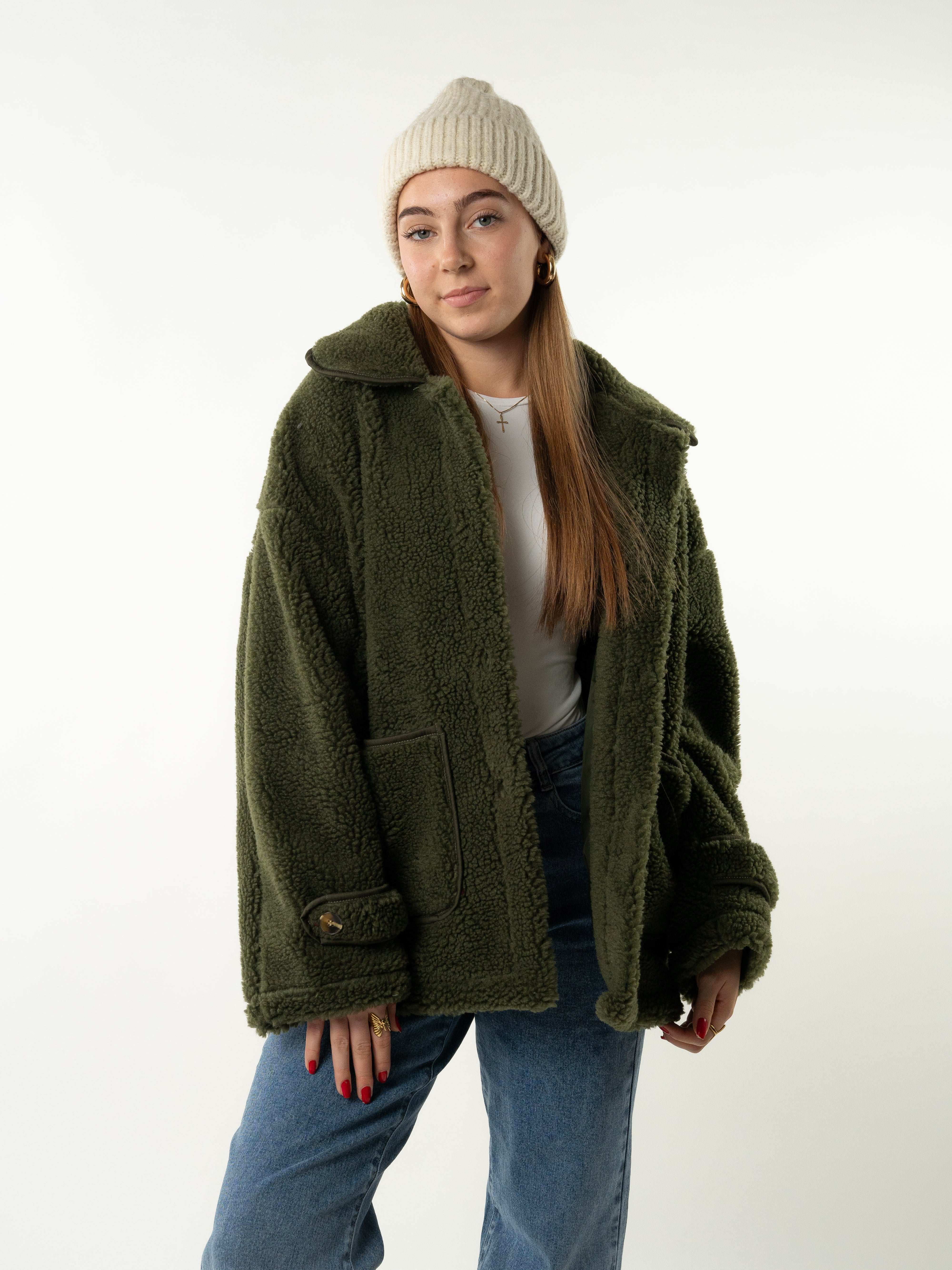 Teddyjacke Amber - Cottage Green