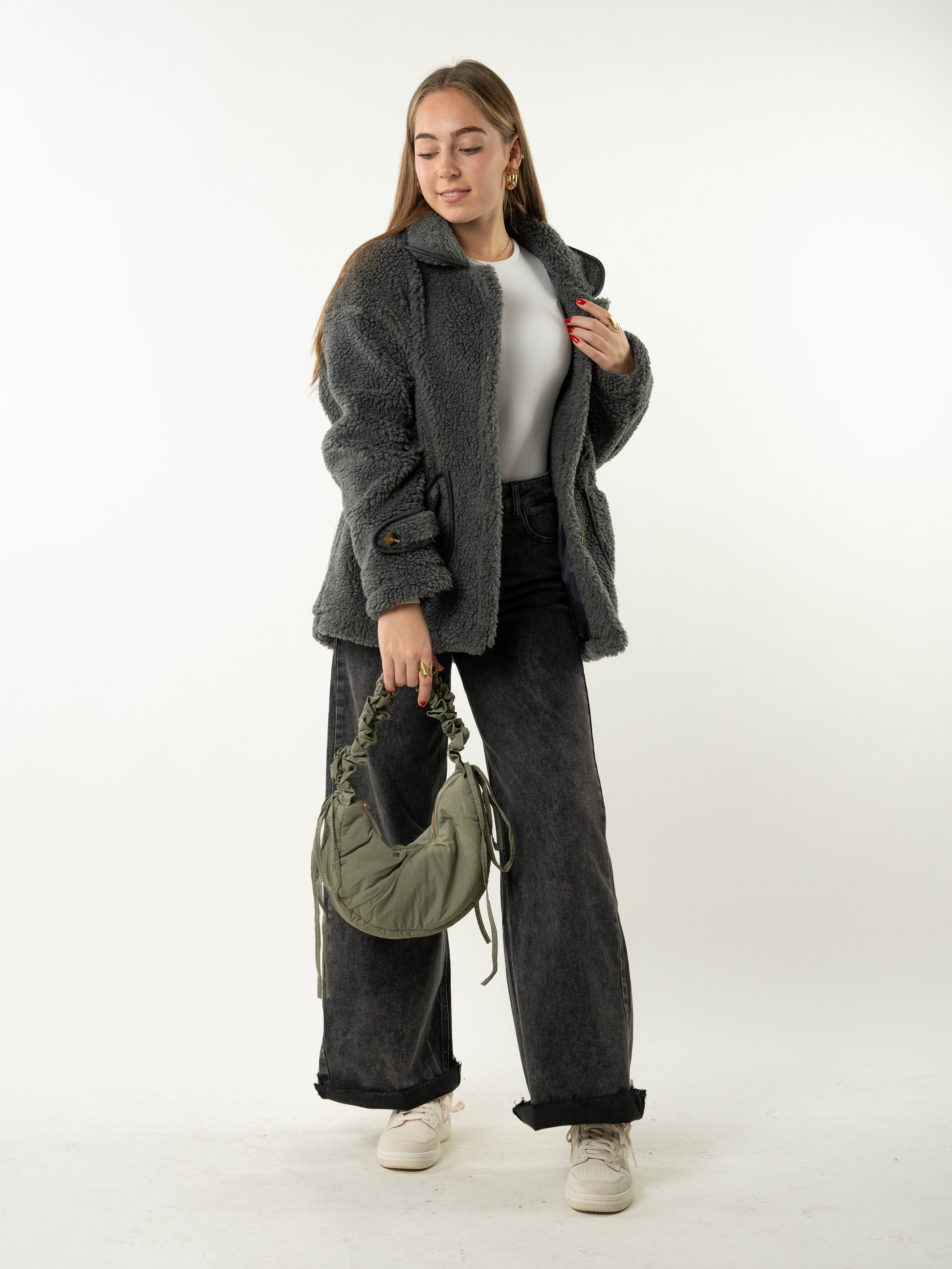 Teddyjacke Amber - Anthrazit